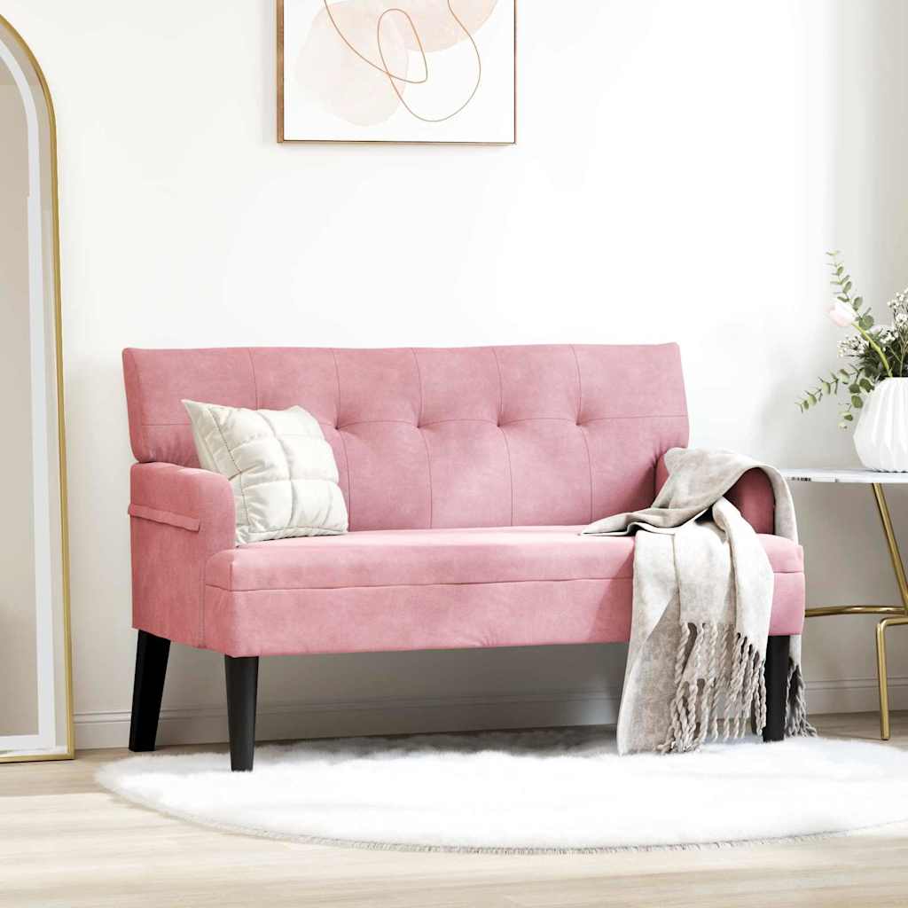 Banc Chesterfield Rose 112 x 65.5 x 75 cm Velours - XIOS