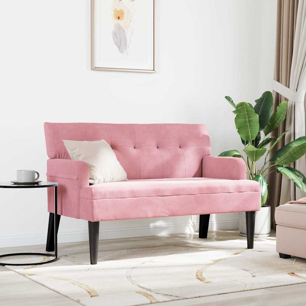 Banc Chesterfield Rose 112 x 65.5 x 75 cm Velours - XIOS