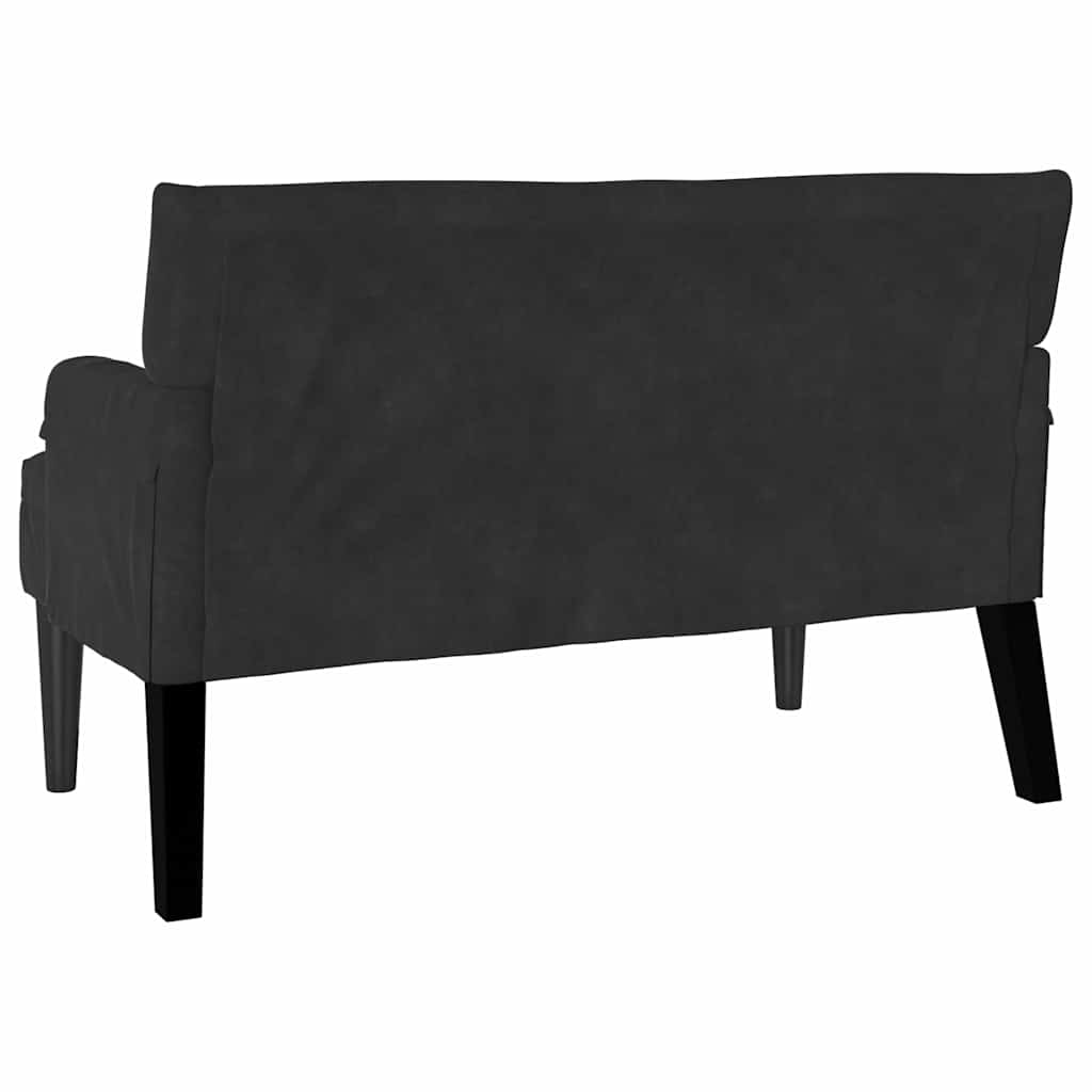 Banc Chesterfield Noir 112 x 65.5 x 75 cm Velours - XIOS