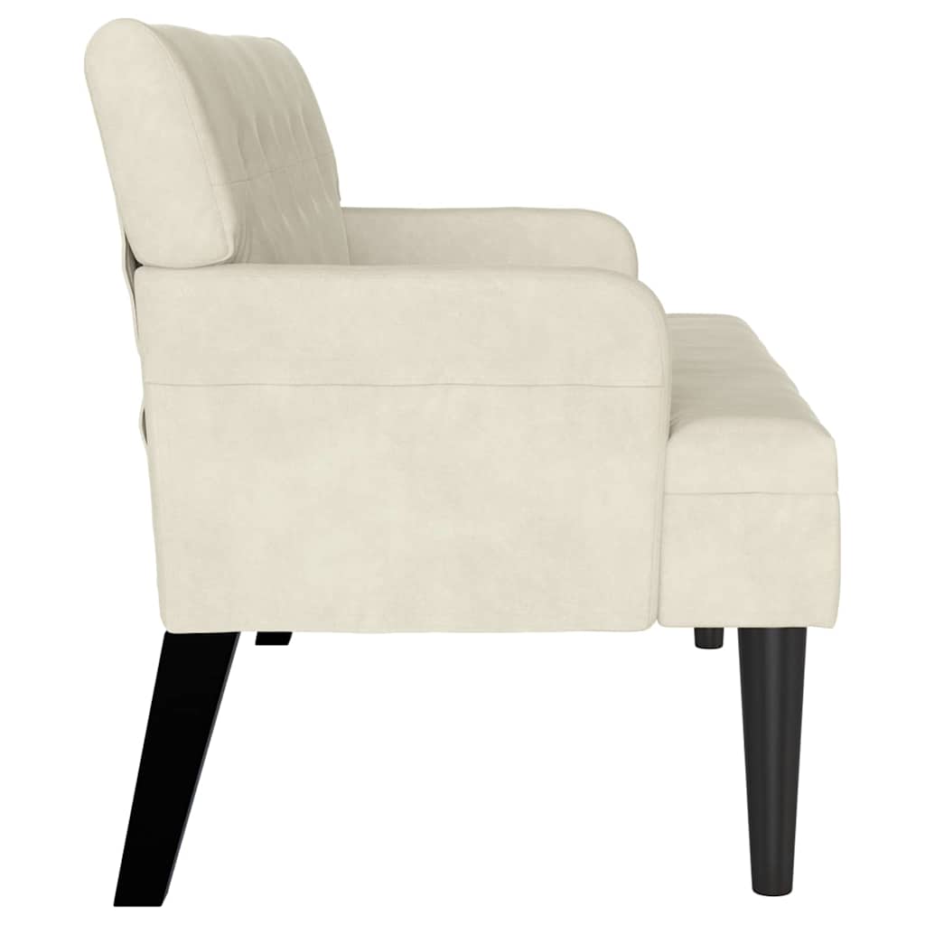 Banc Chesterfield Crème 112 x 65.5 x 75 cm Velours - XIOS