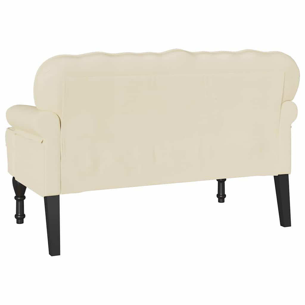 Banc Chesterfield Crème 119.5 x 64.5 x 75 cm Cuir synthétique - XIOS