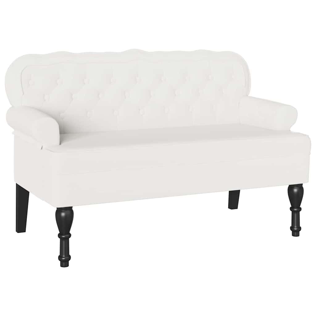 Banc Chesterfield Blanc 119.5 x 64.5 x 75 cm Cuir synthétique - XIOS