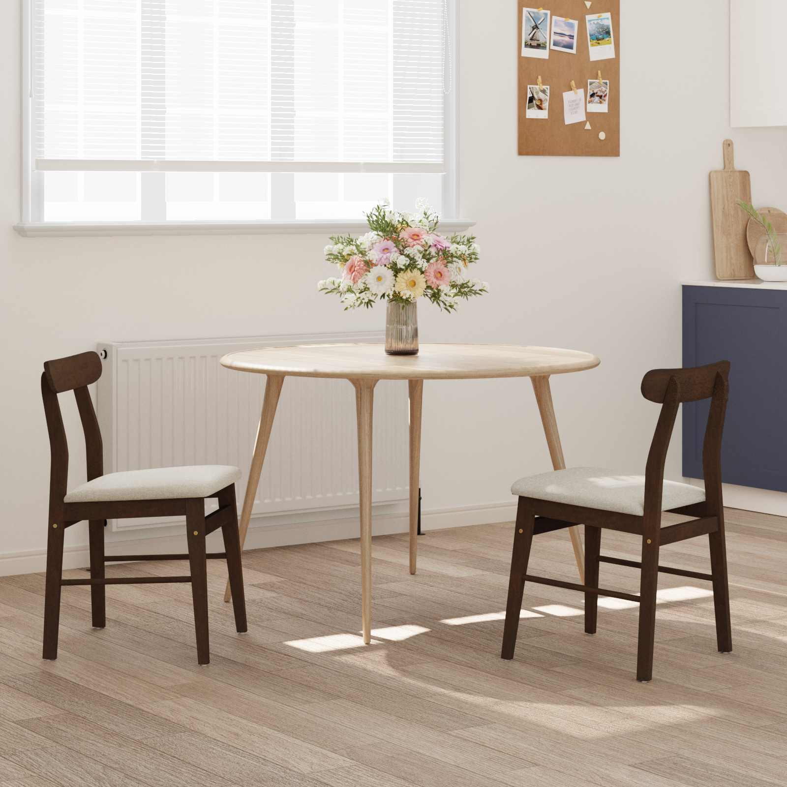 Chaise de salle à manger 2 pcs Marron foncé et lumière - XIOS