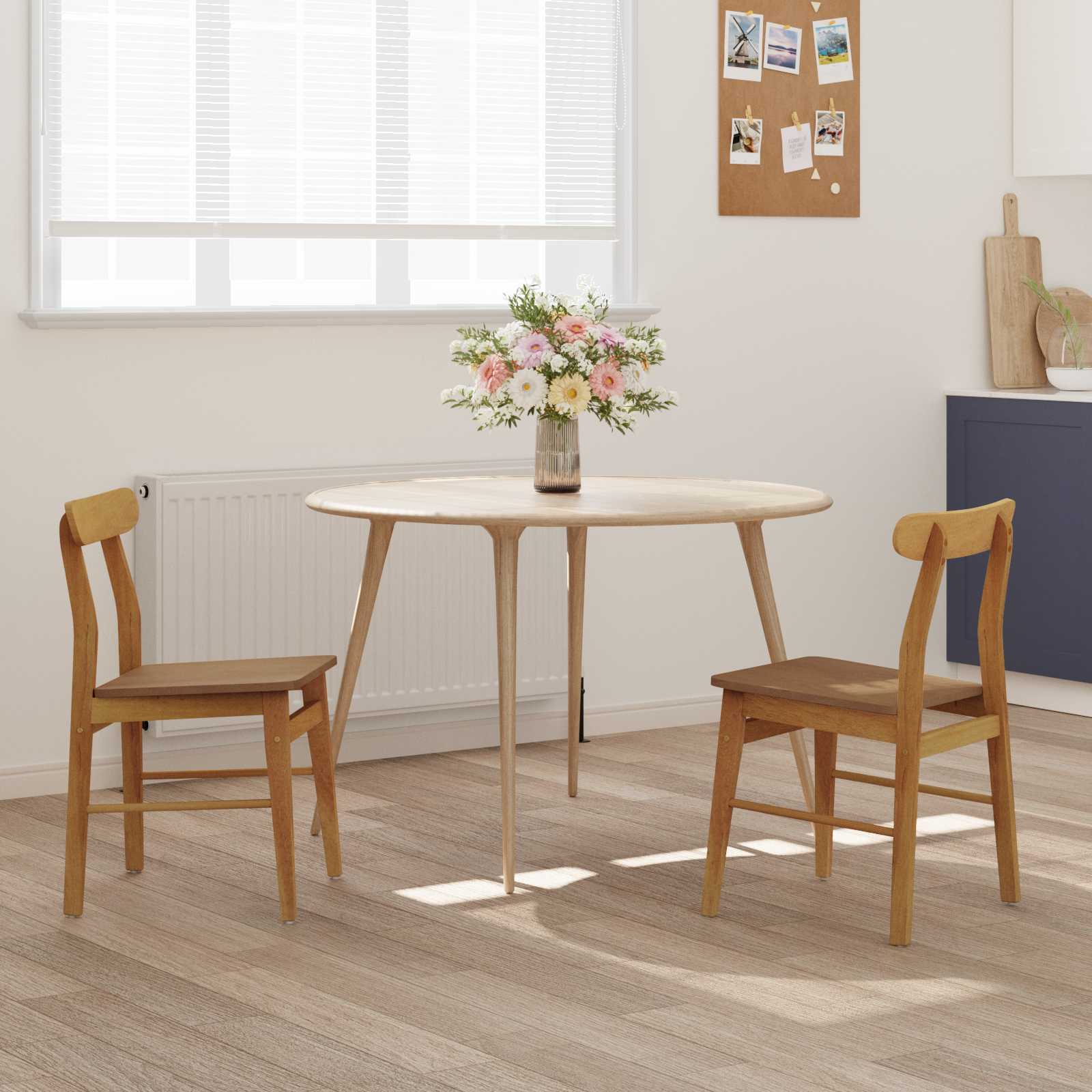 Chaise de salle à manger 2 pcs Naturel 43 x 44,5 x 77 cm - XIOS