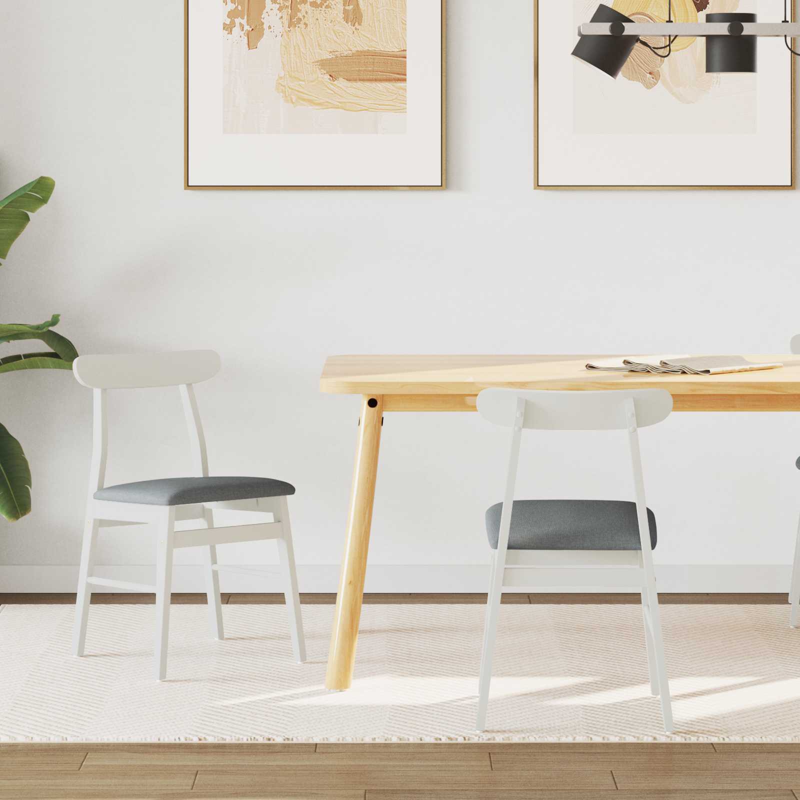 Chaise de salle à manger 2 pcs Blanc et Gris - XIOS