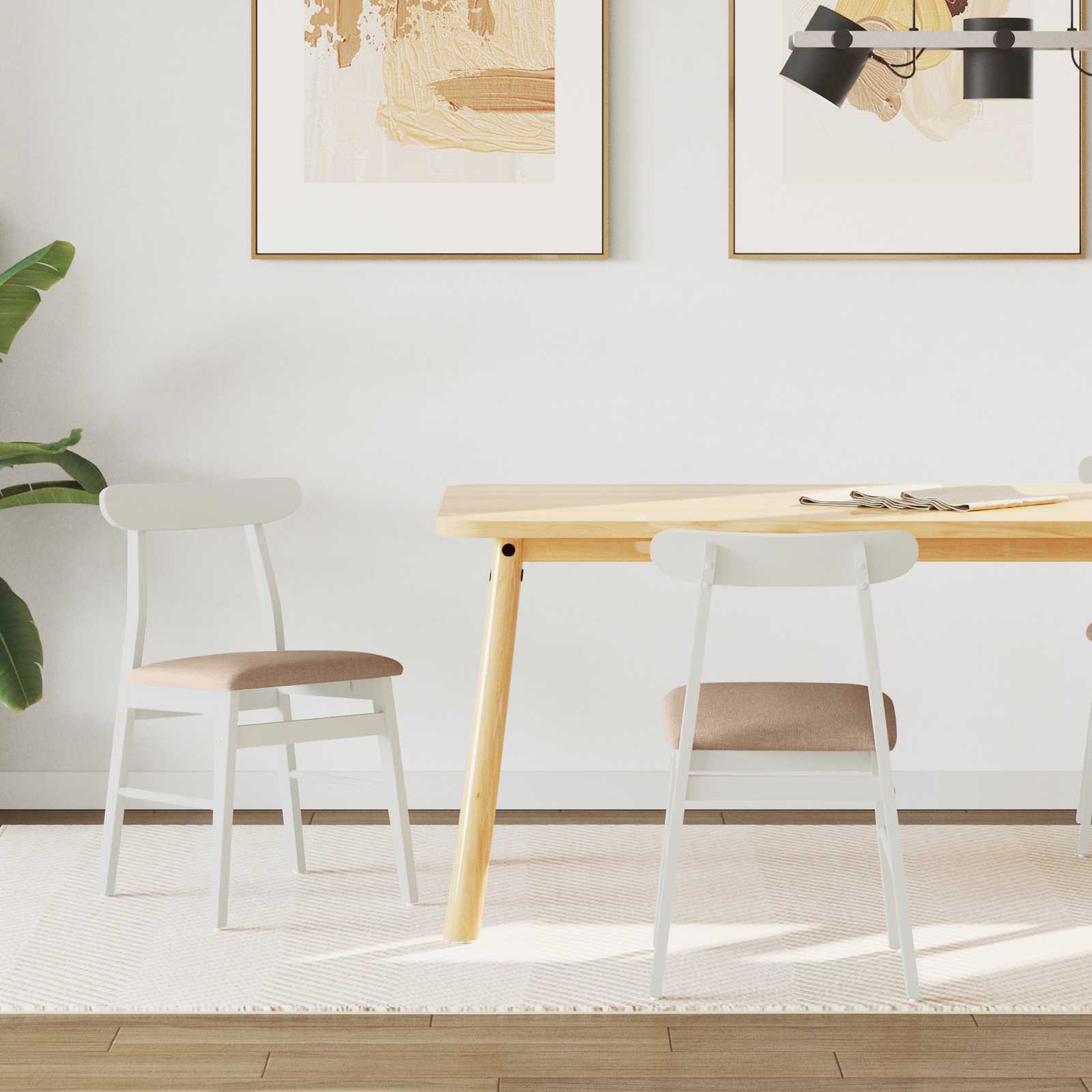 Chaise de salle à manger 2 pcs Blanc et marron - XIOS