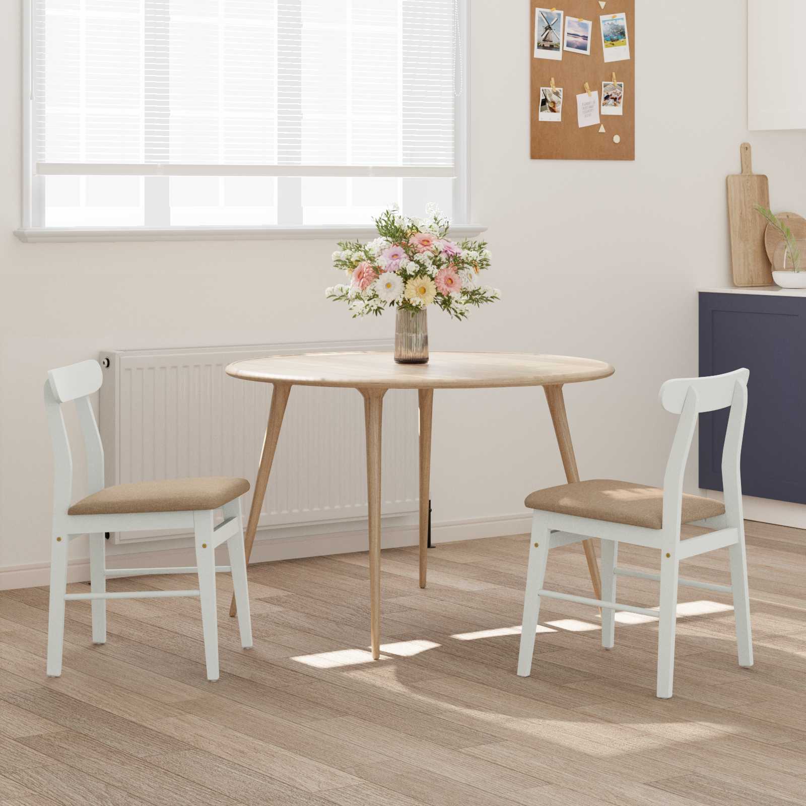 Chaise de salle à manger 2 pcs Blanc et marron - XIOS
