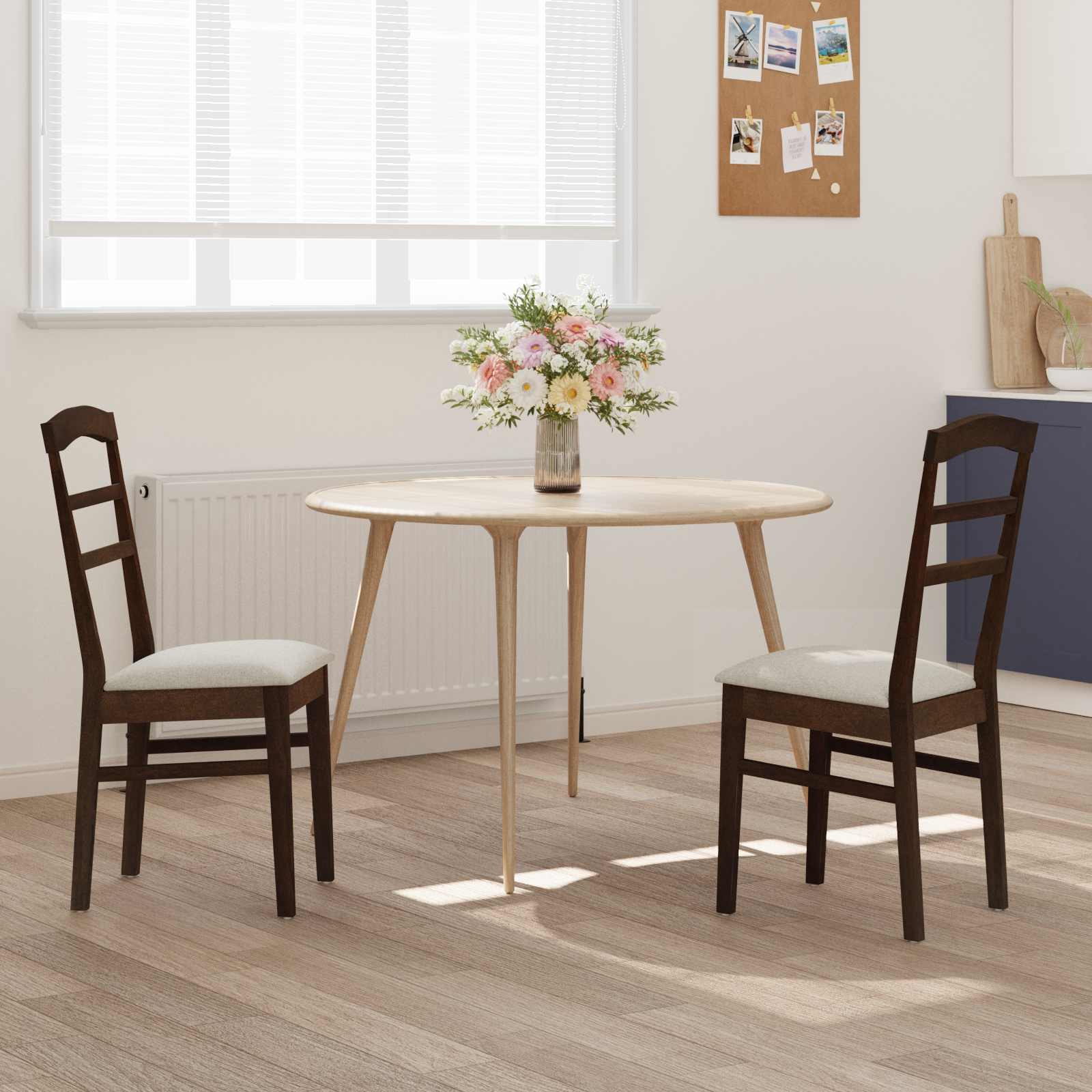 Chaise de salle à manger 2 pcs Marron clair et clair - XIOS