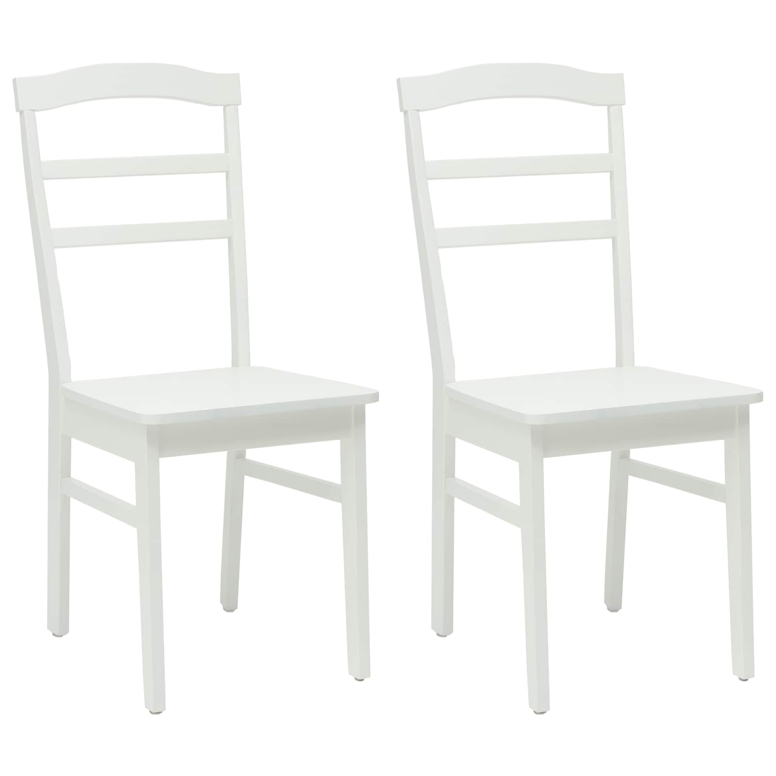 Chaise de salle à manger 2 pcs Blanc Bois de Caoutchouc Massif - XIOS