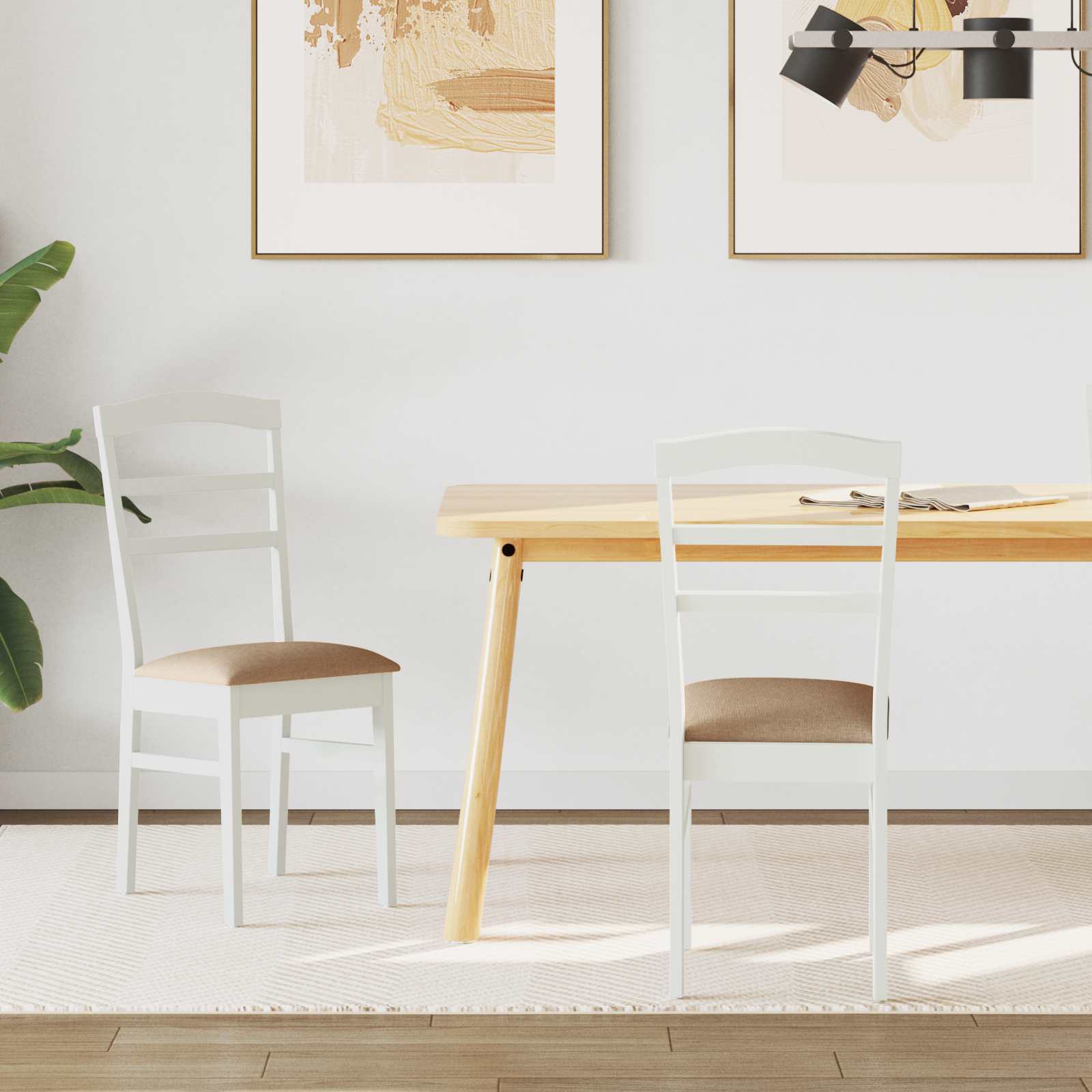 Chaise de salle à manger 2 pcs Blanc et marron - XIOS