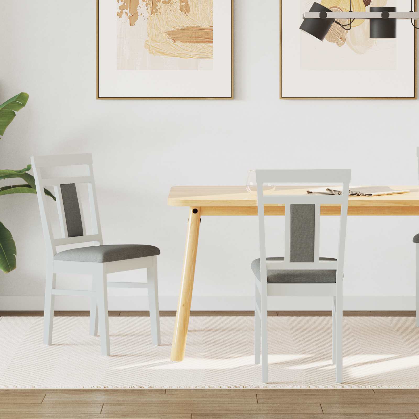 Chaise de salle à manger 2 pcs Blanc et Gris - XIOS