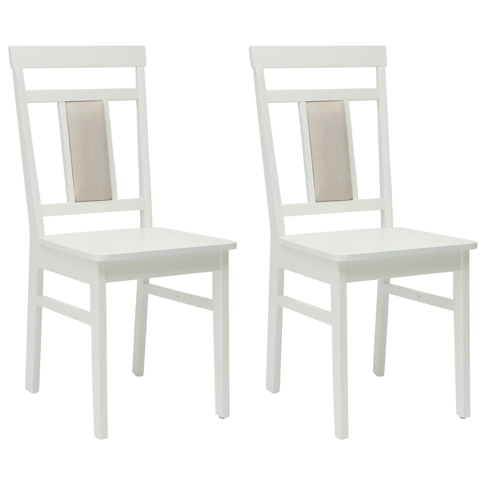 Chaise de salle à manger 2 pcs Blanc Bois de Caoutchouc Massif - XIOS