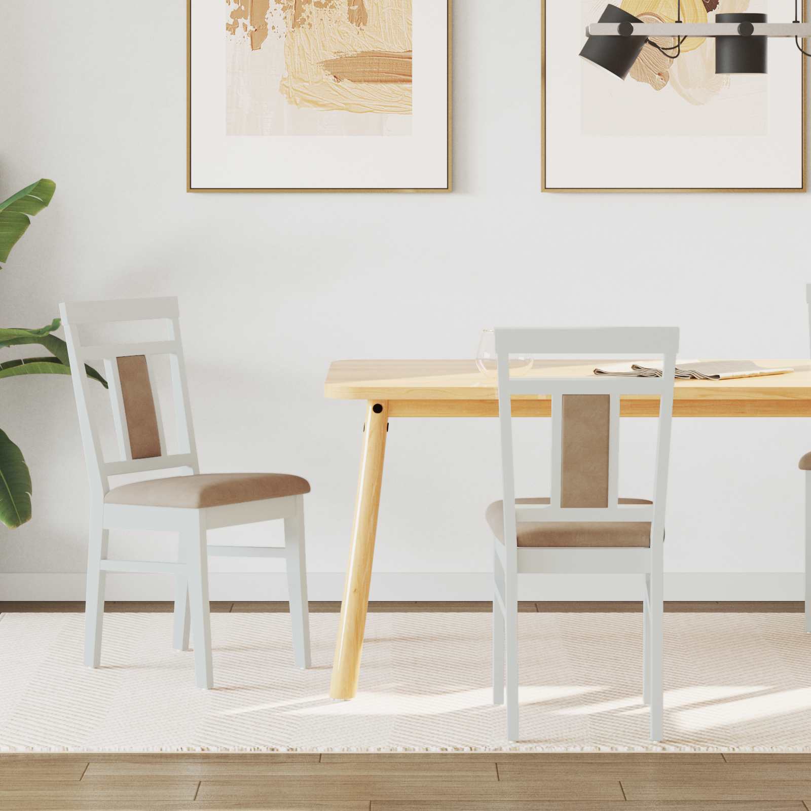 Chaise de salle à manger 2 pcs Blanc et marron - XIOS