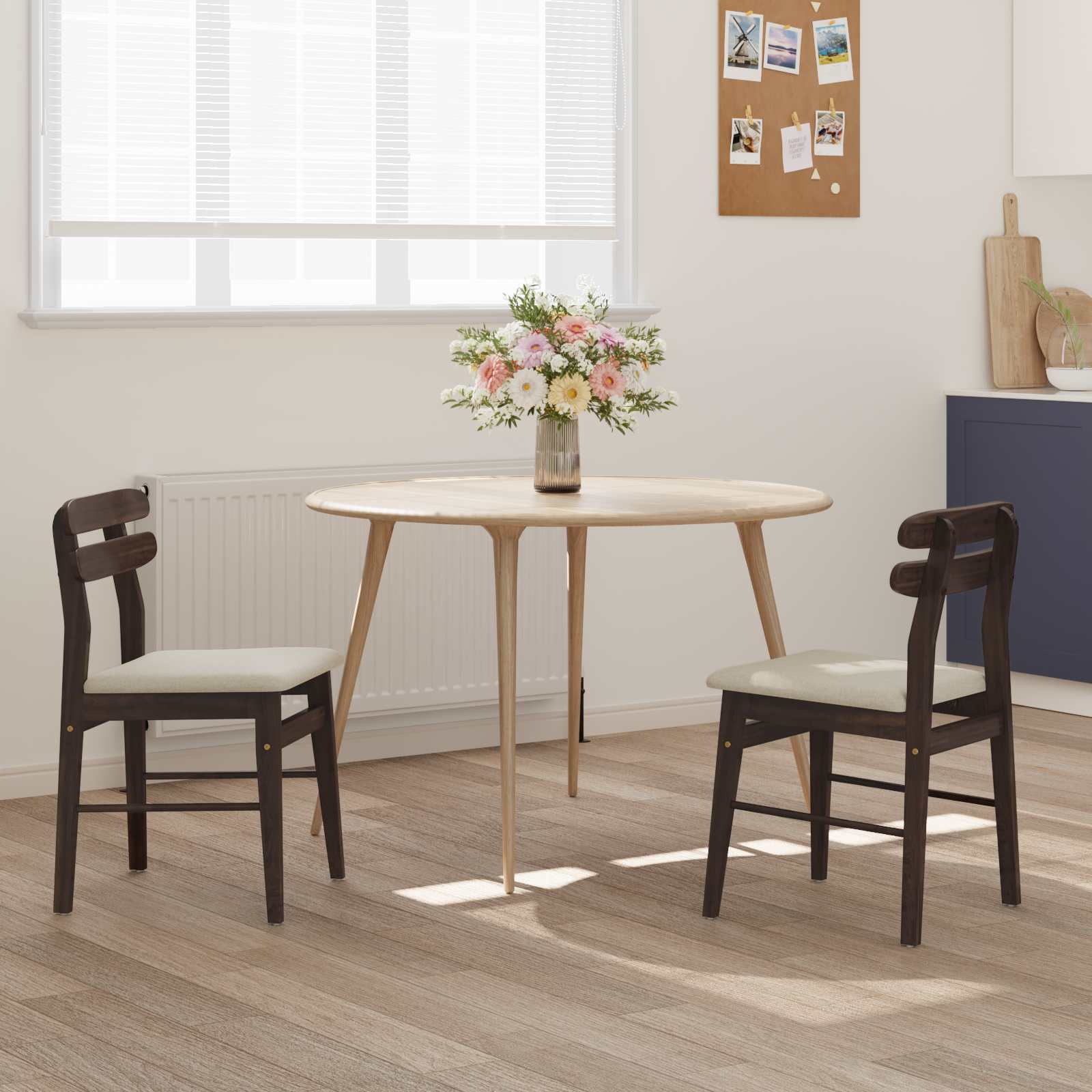 Chaise de salle à manger 2 pcs Marron clair et clair - XIOS