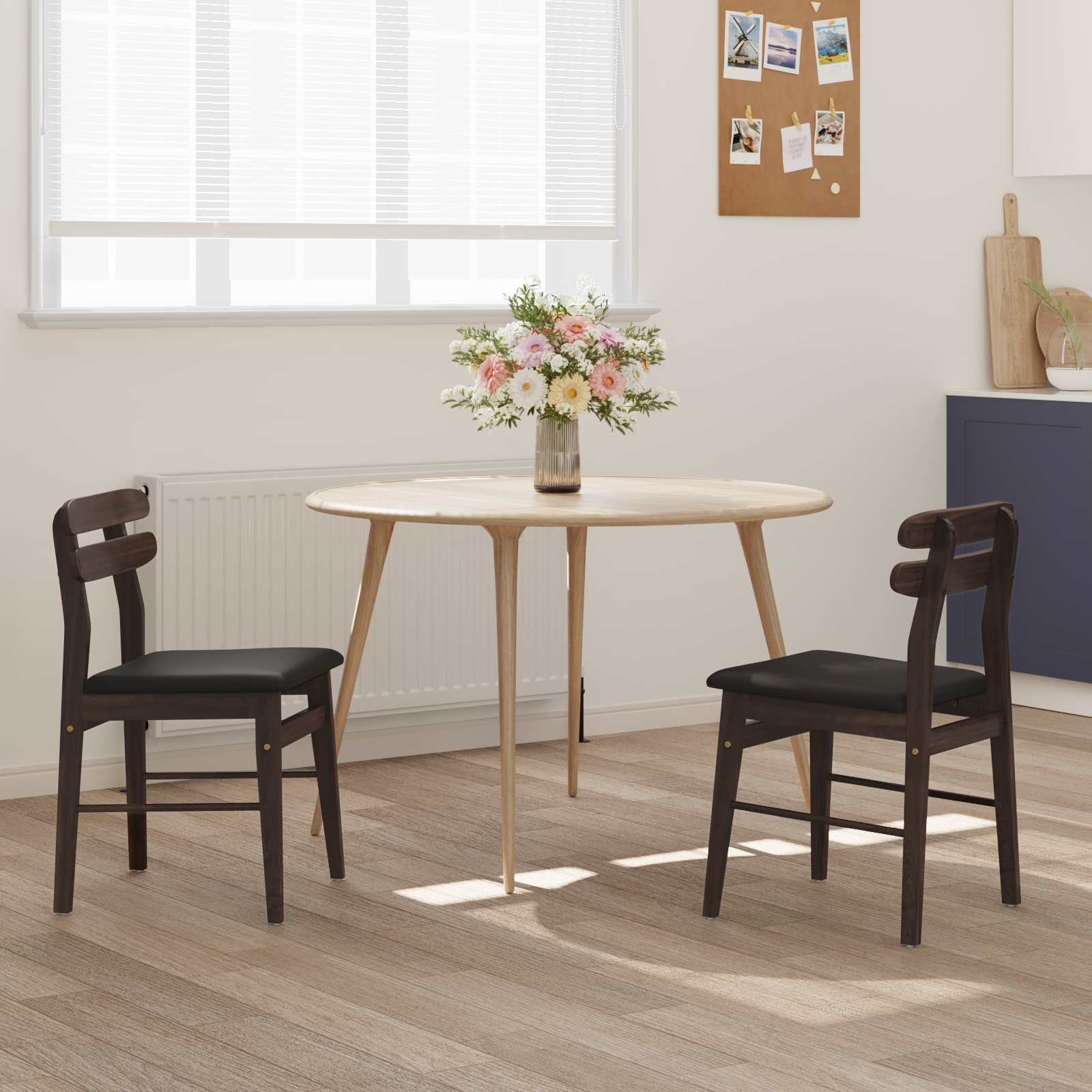 Chaise de salle à manger 2 pcs Marron clair et noir - XIOS