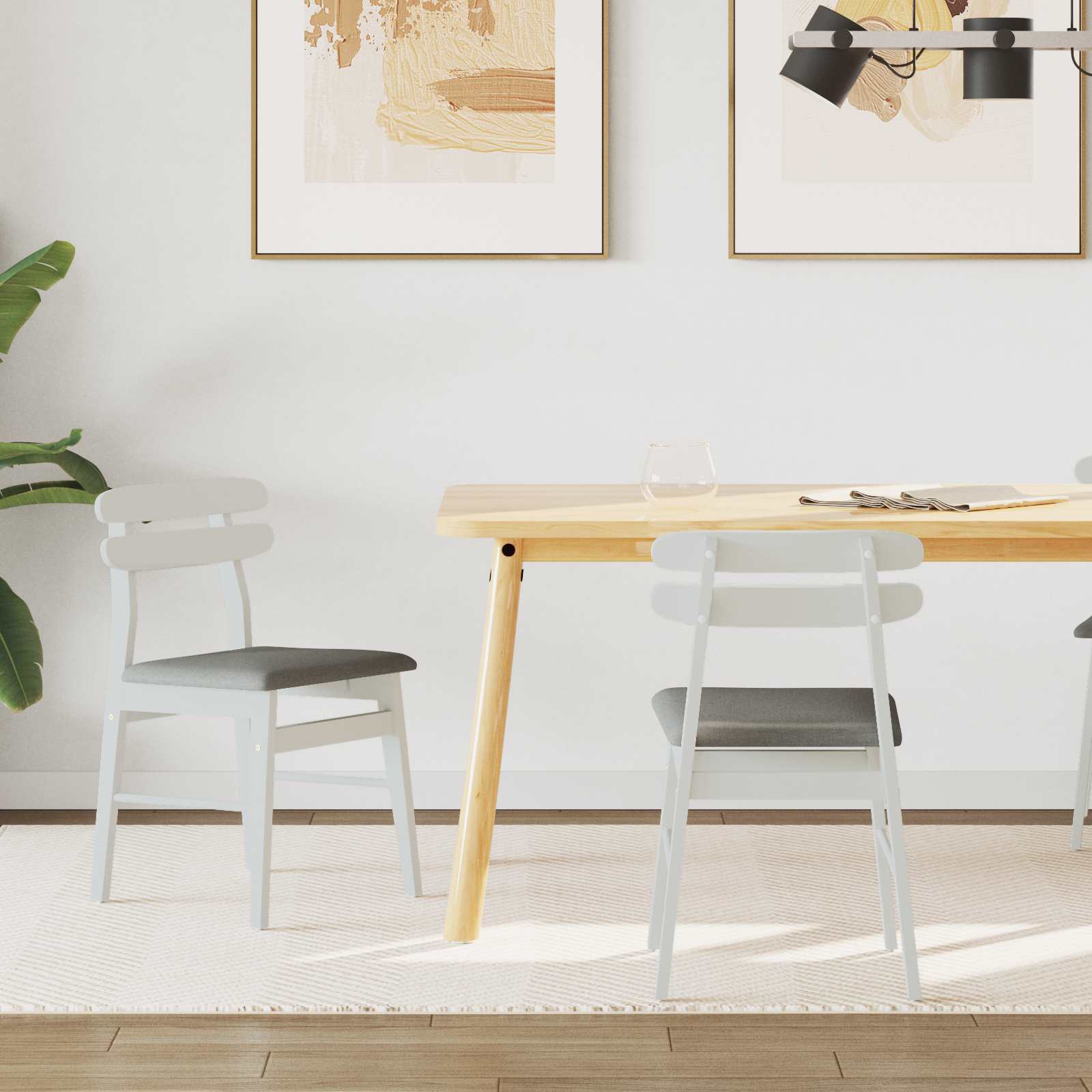 Chaise de salle à manger 2 pcs Blanc et Gris - XIOS
