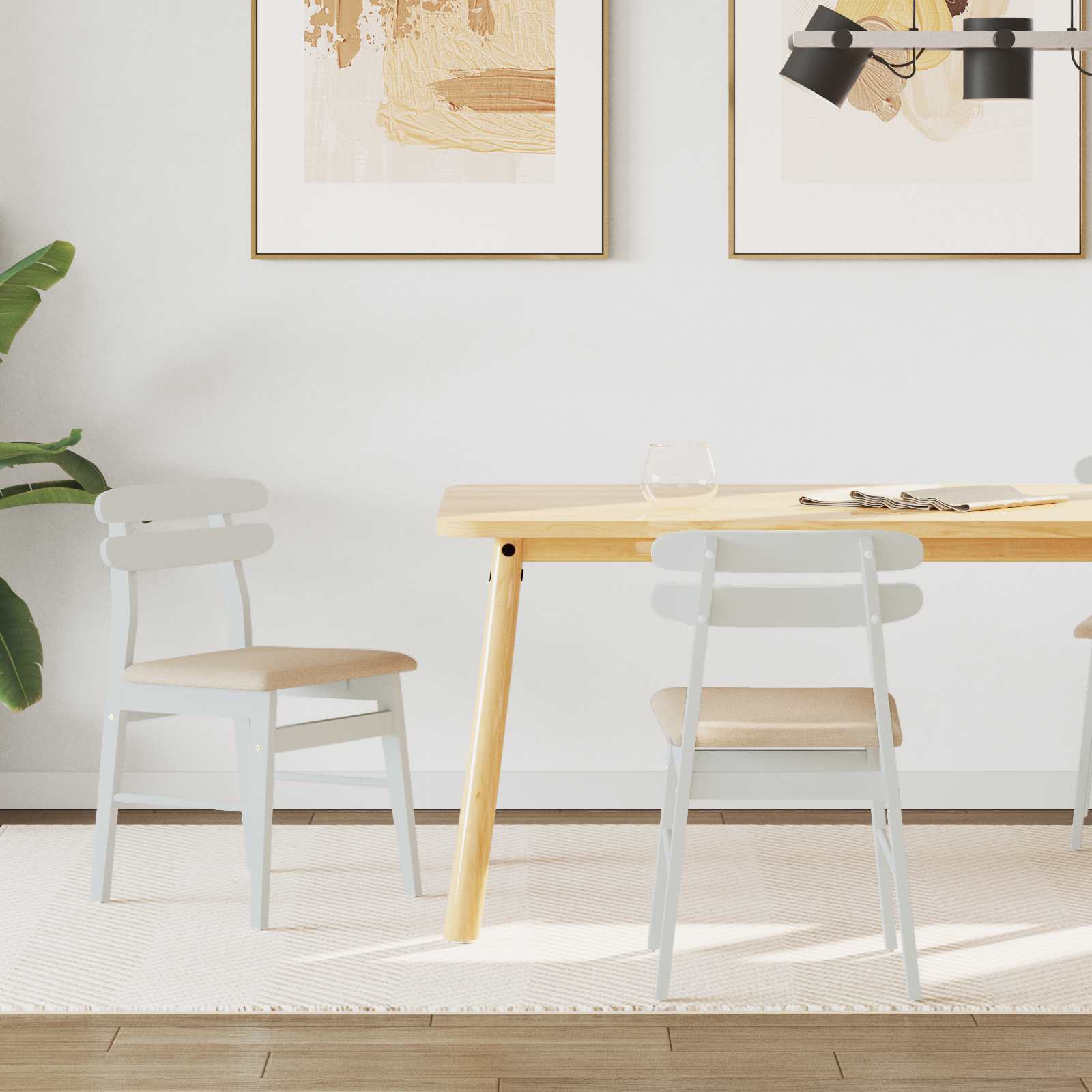 Chaise de salle à manger 2 pcs Blanc et marron - XIOS