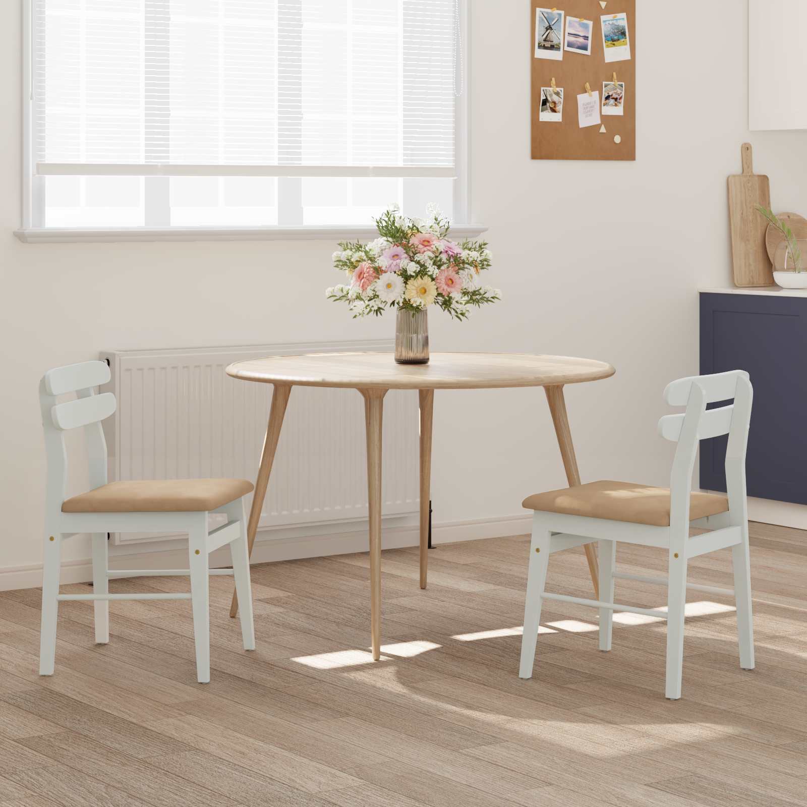 Chaise de salle à manger 2 pcs Blanc et marron - XIOS