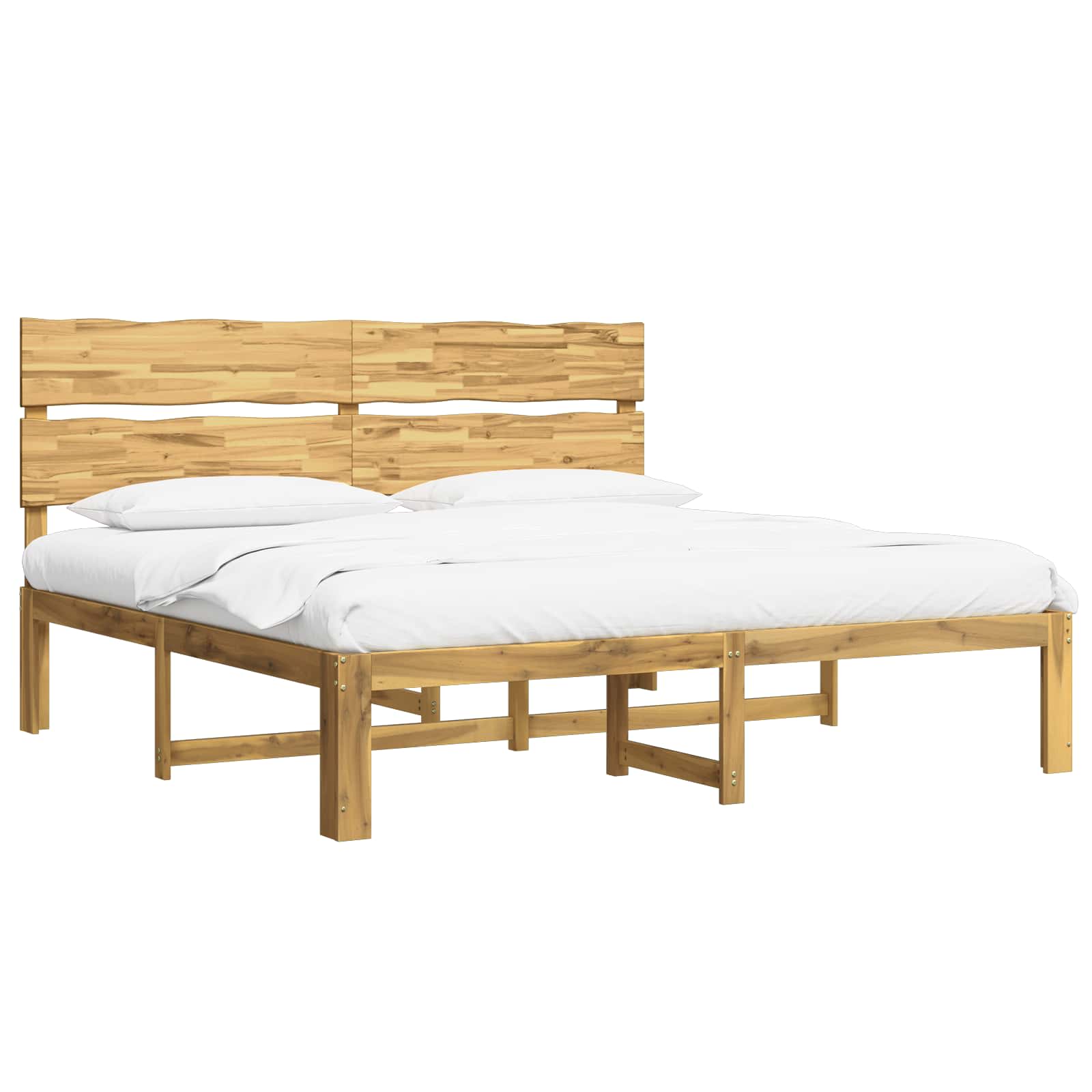 Cadre de lit double avec tête de lit ROSTOCK Blanc 200 x 200 cm