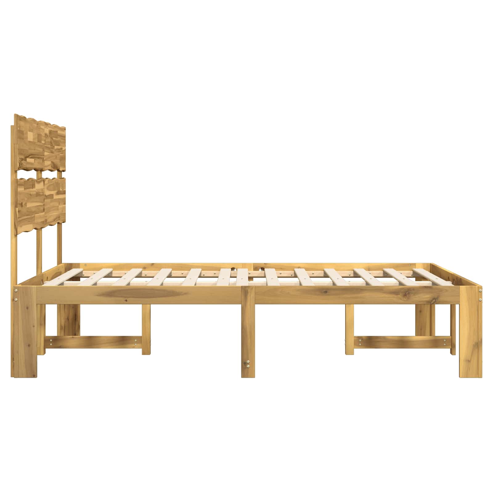 Cadre de lit double avec tête de lit ROSTOCK Blanc 200 x 200 cm