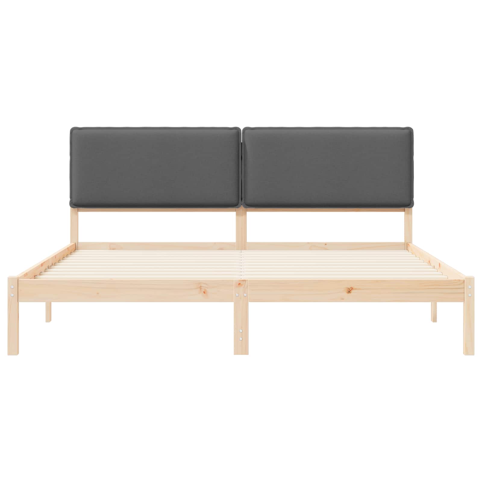 Cadre de lit avec tête de lit rembourrée Gris foncé - XIOS