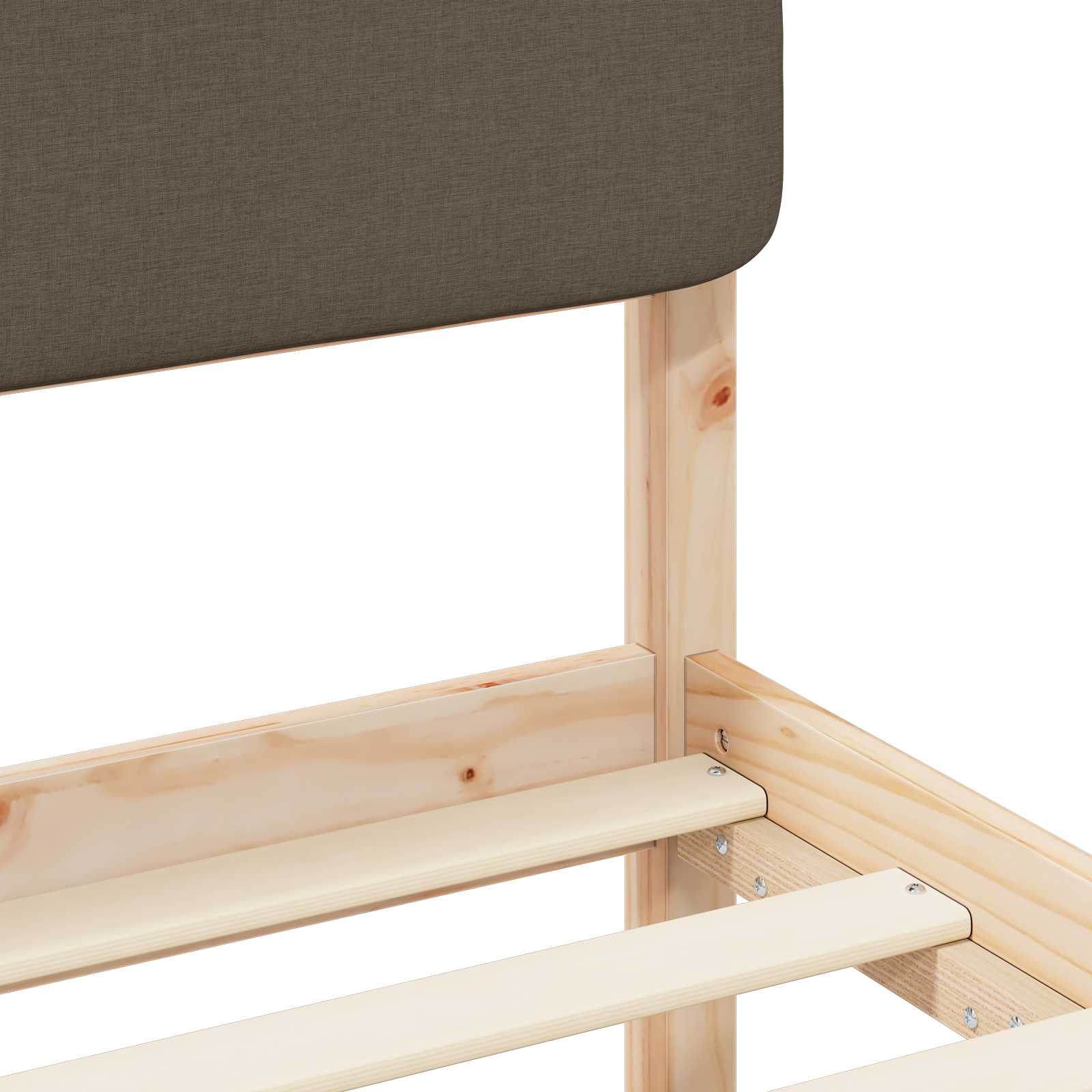 Cadre de lit avec tête de lit rembourrée Taupe 200 x 200 cm - XIOS