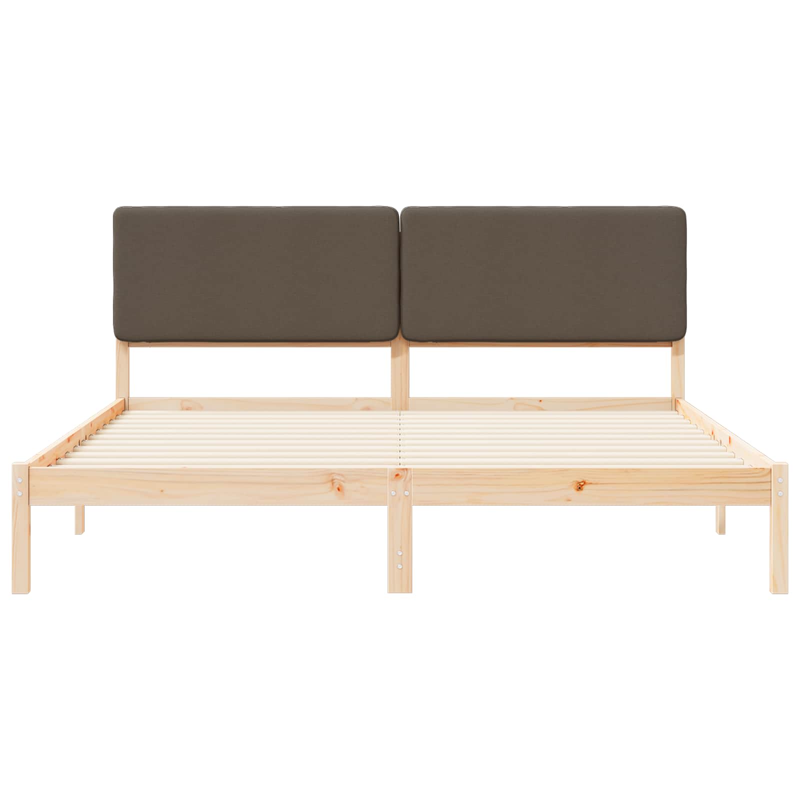 Cadre de lit avec tête de lit rembourrée Taupe 200 x 200 cm - XIOS