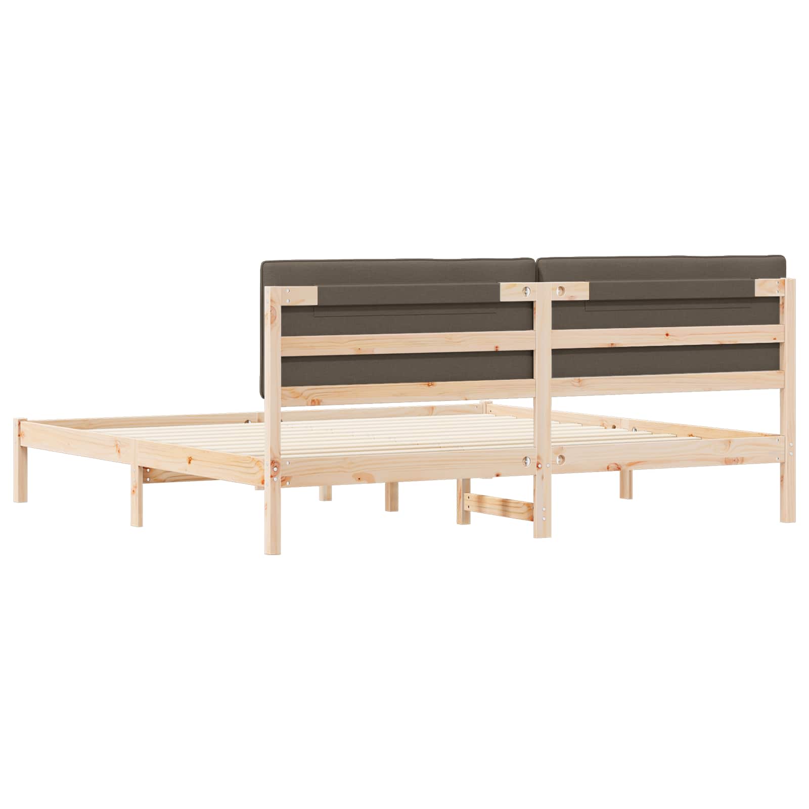 Cadre de lit avec tête de lit rembourrée Taupe 200 x 200 cm - XIOS
