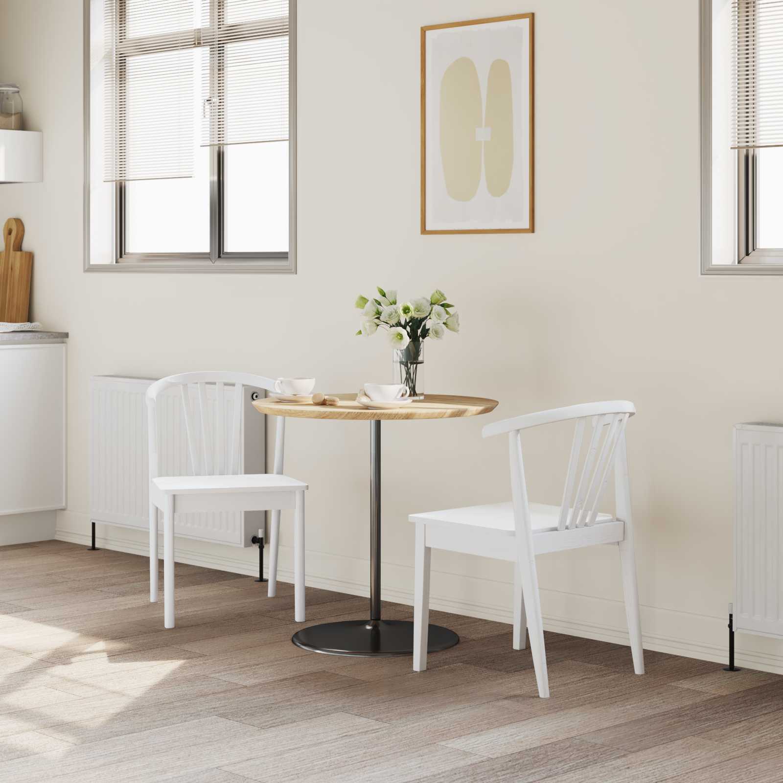 Chaise de salle à manger 2 pcs Blanc Bois de caoutchouc massif - XIOS