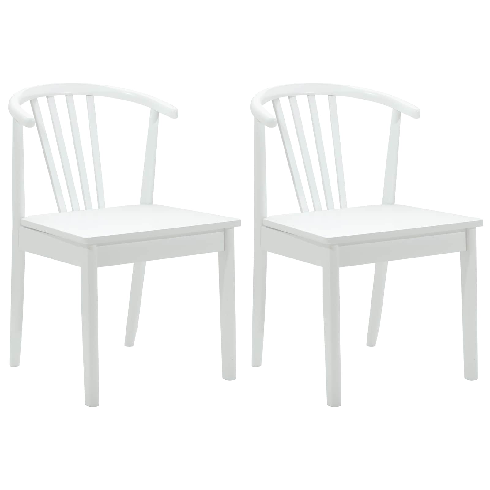 Chaise de salle à manger 2 pcs Blanc Bois de caoutchouc massif - XIOS