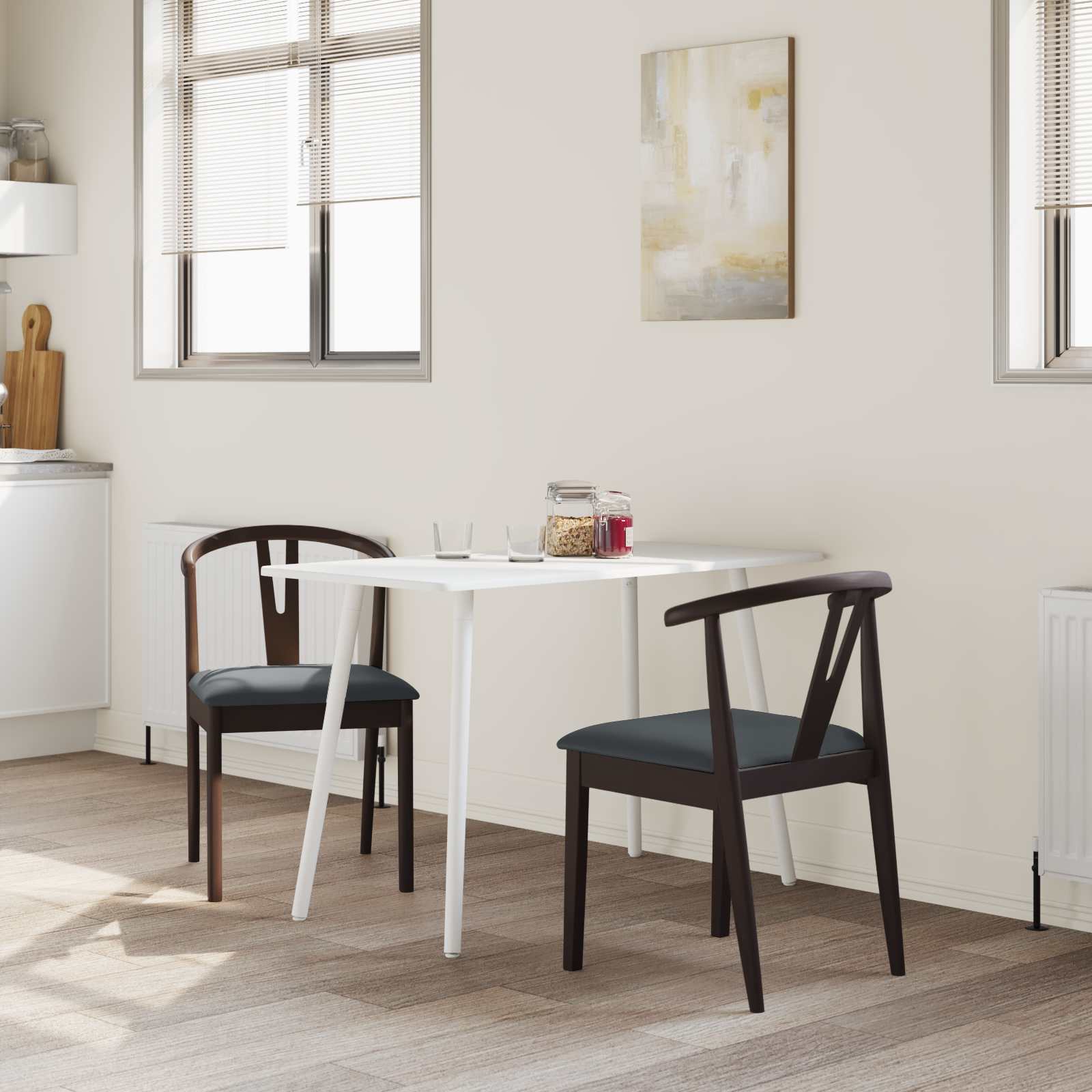 Chaise de salle à manger 2 pcs Marron clair et noir - XIOS