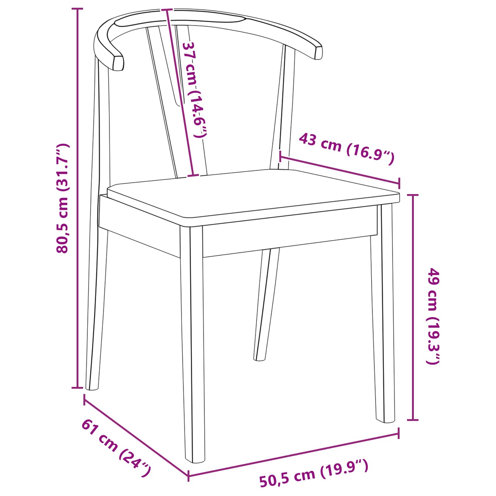 Chaise de salle à manger 2 pcs Naturel - XIOS