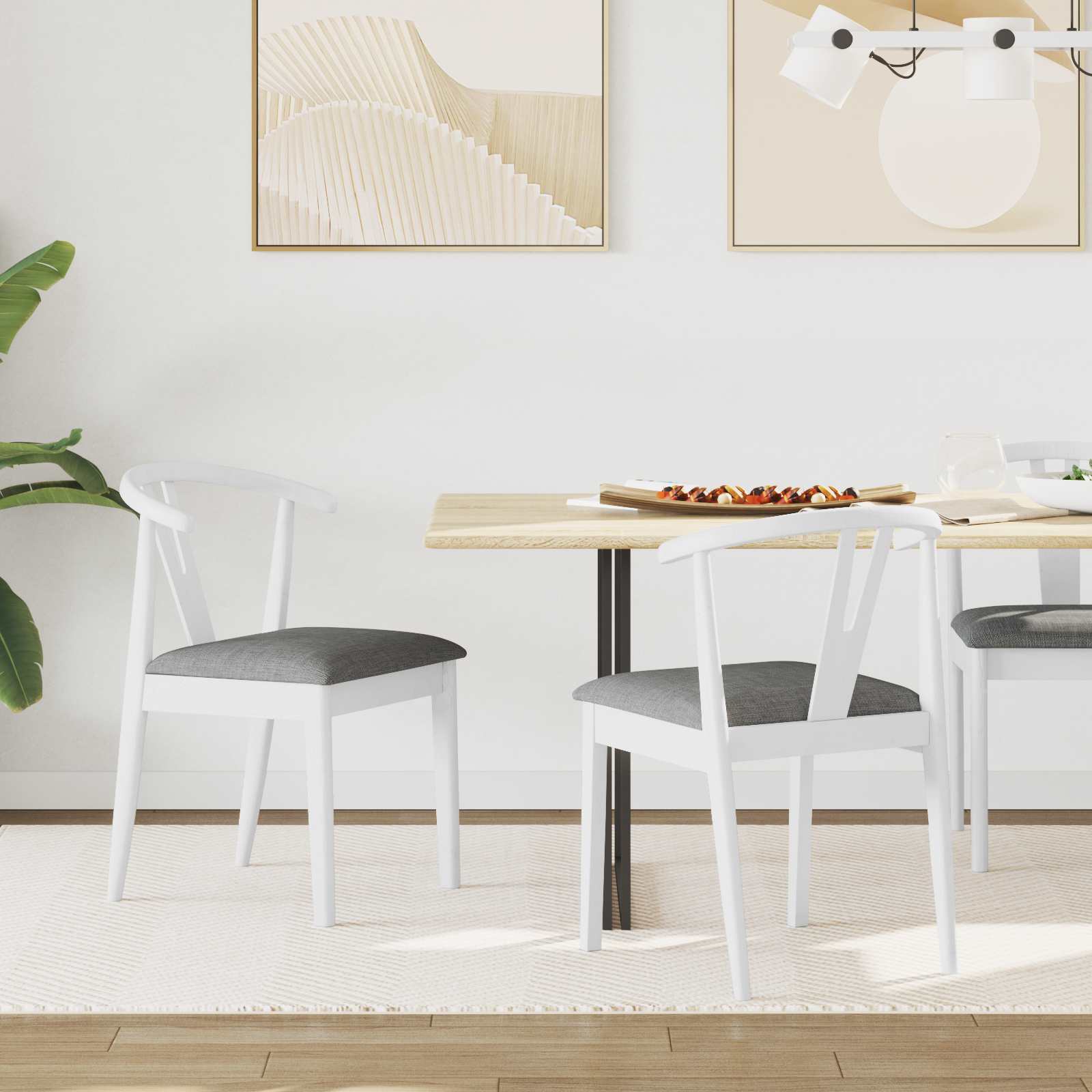 Chaise de salle à manger 2 pcs Blanc et Gris - XIOS
