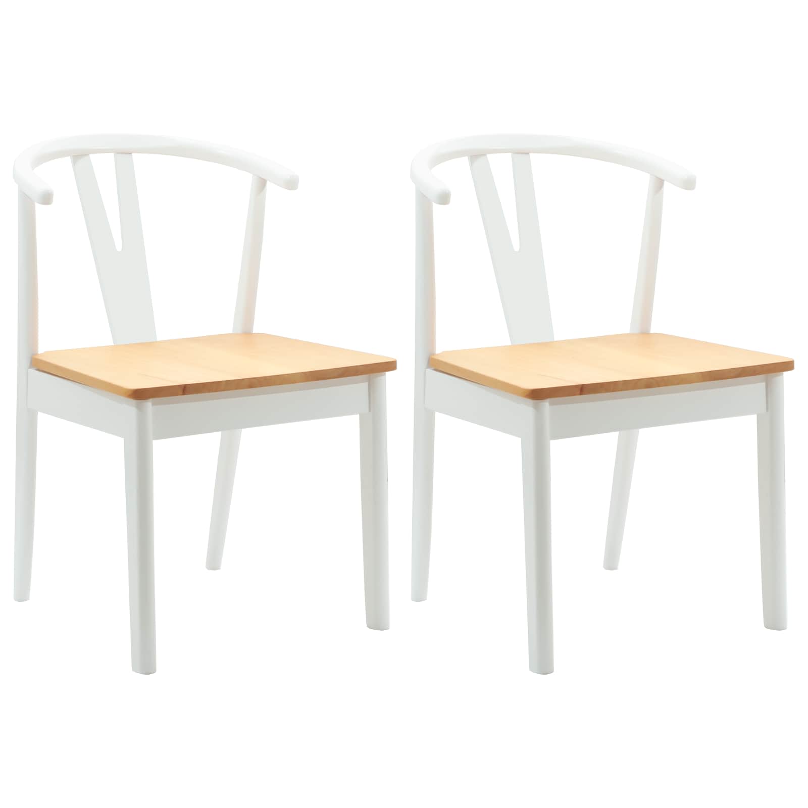 Chaise de salle à manger 2 pcs Blanc et Naturel - XIOS