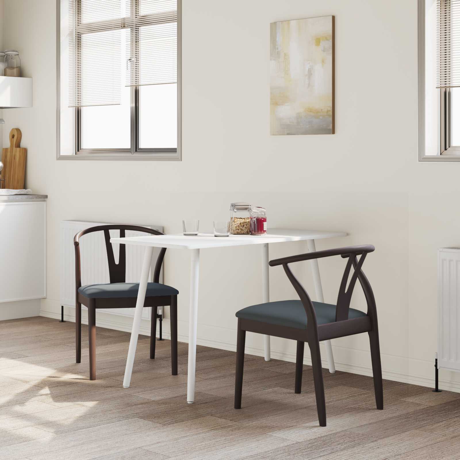 Chaise de salle à manger 2 pcs Marron clair et noir - XIOS