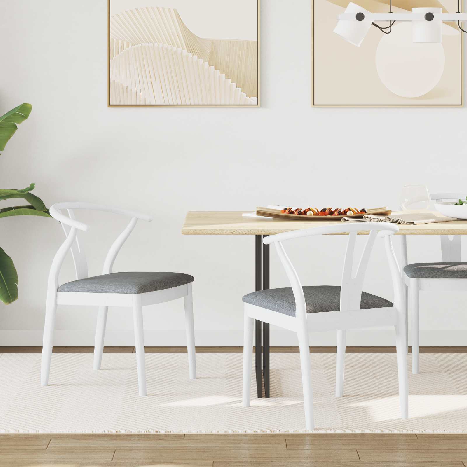 Chaise de salle à manger 2 pcs Blanc et Gris - XIOS