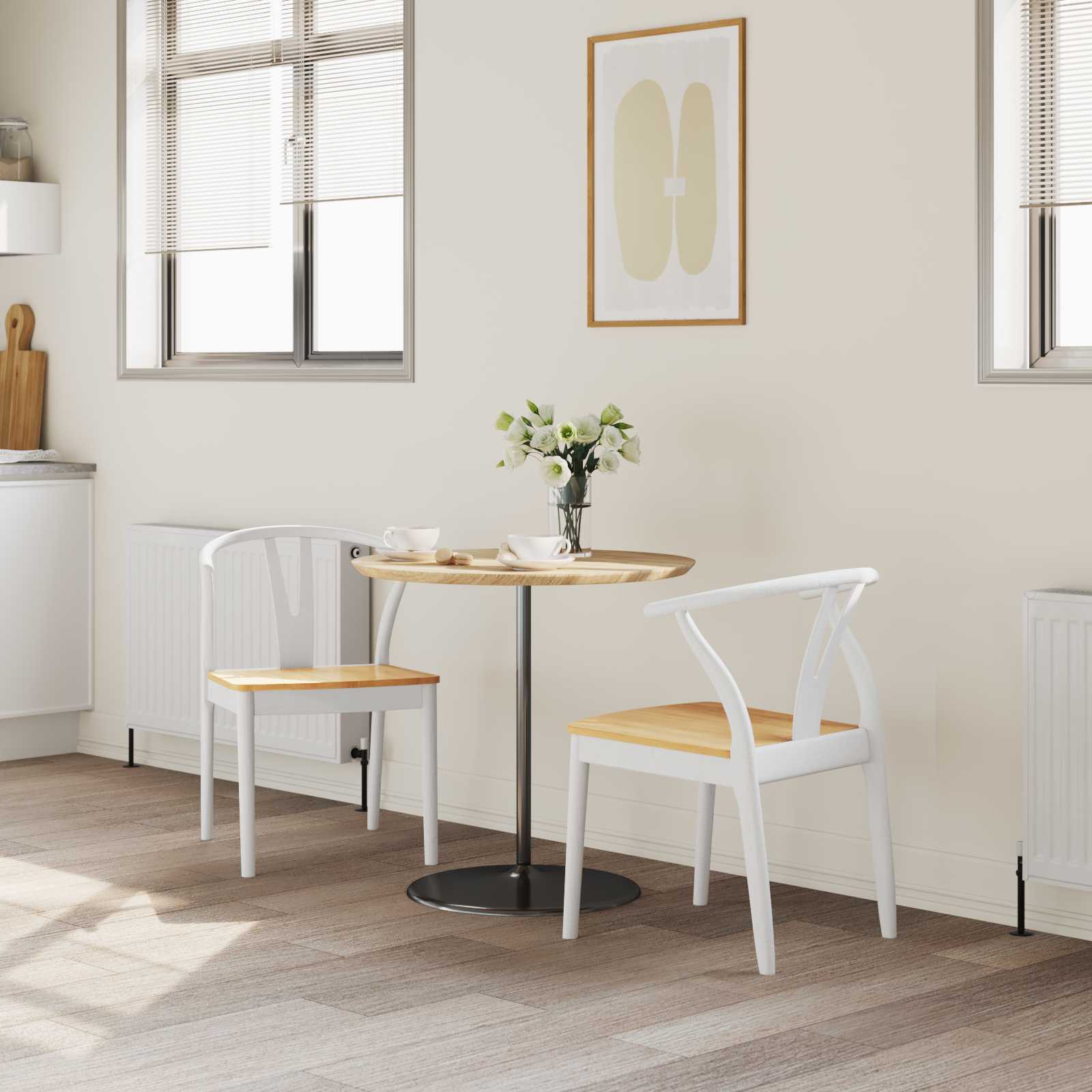 Chaise de salle à manger 2 pcs Blanc et Naturel - XIOS