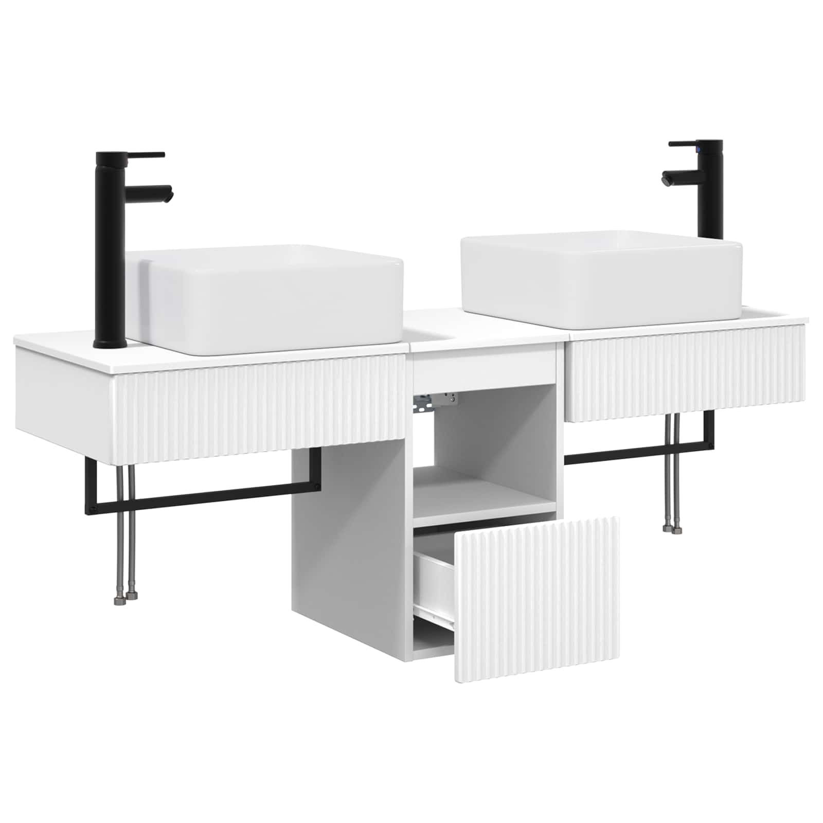 Ensemble d'armoire de salle de bain 3 pc Blanc 53 x 35 x 39 cm