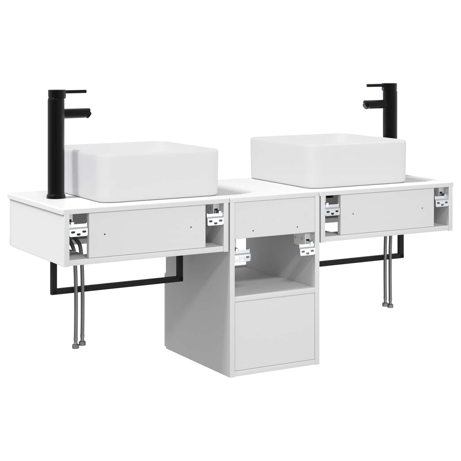 Ensemble d'armoire de salle de bain 3 pc Blanc 53 x 35 x 39 cm