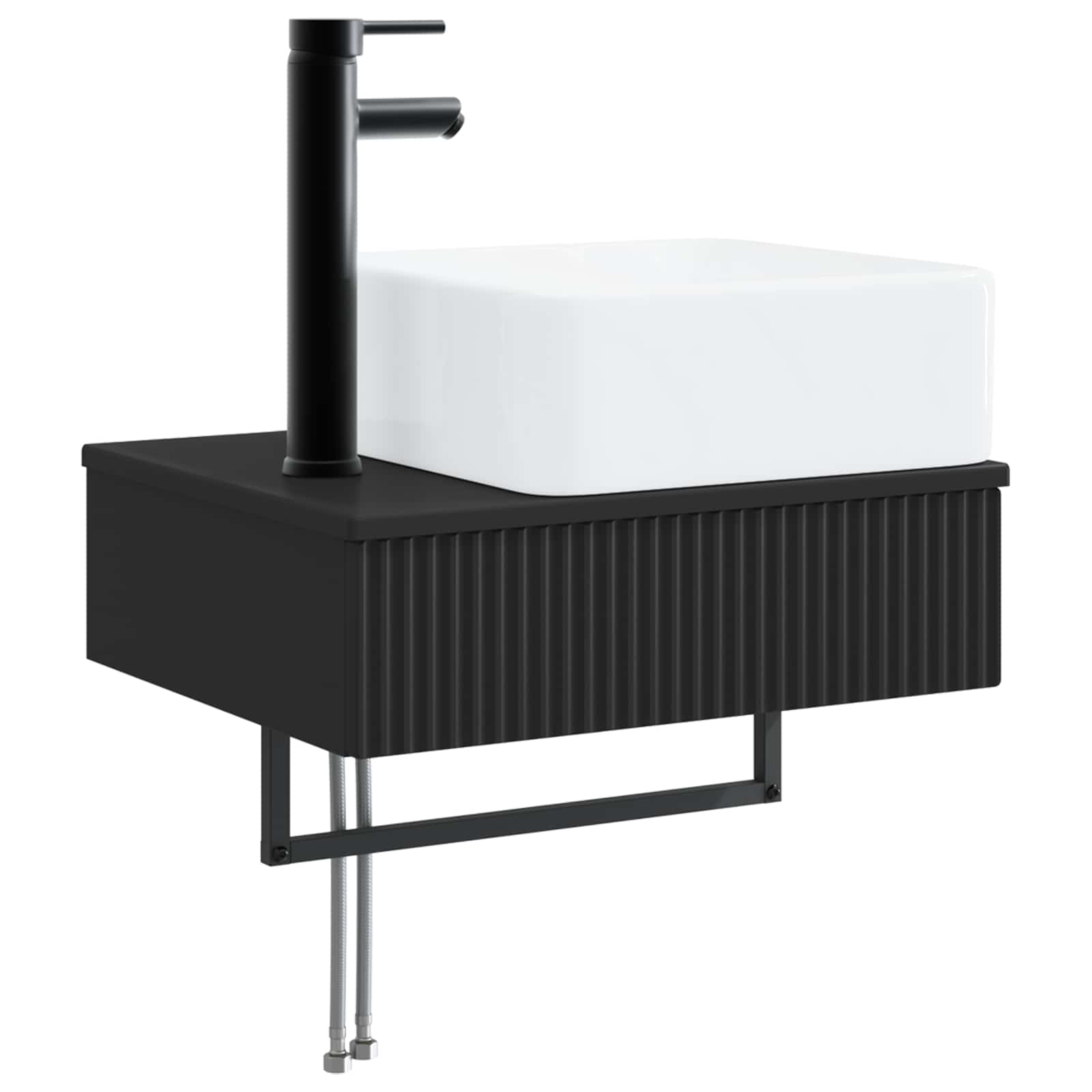 Ensemble d'armoire de salle de bain 3 pc Noir 53 x 35 x 39 cm