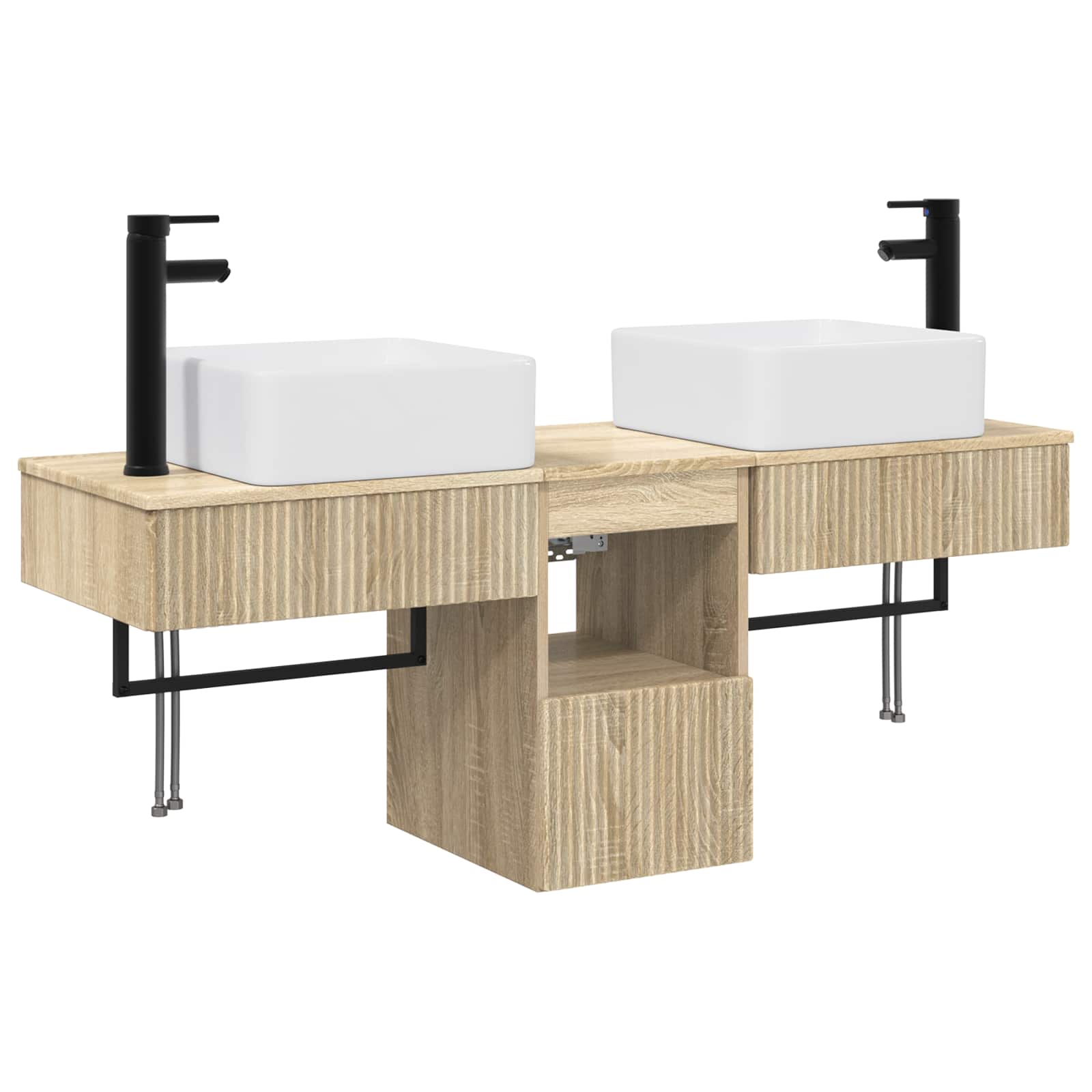 Ensemble d'armoire de salle de bain 3 pc Chêne Sonoma