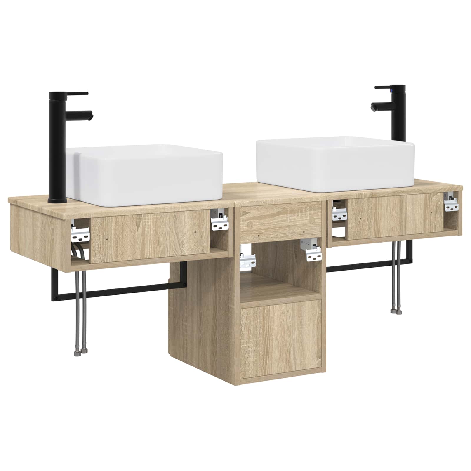 Ensemble d'armoire de salle de bain 3 pc Chêne Sonoma