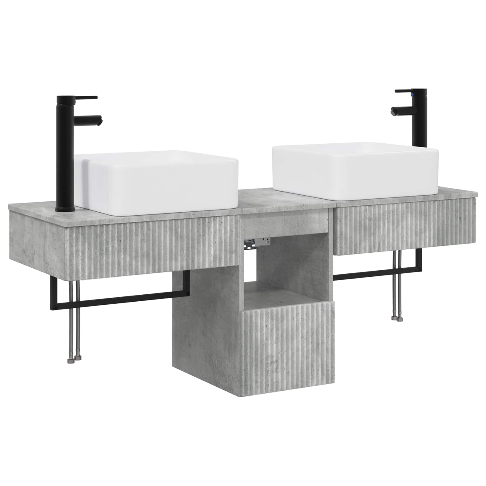 Ensemble d'armoire de salle de bain 3 pc Gris béton