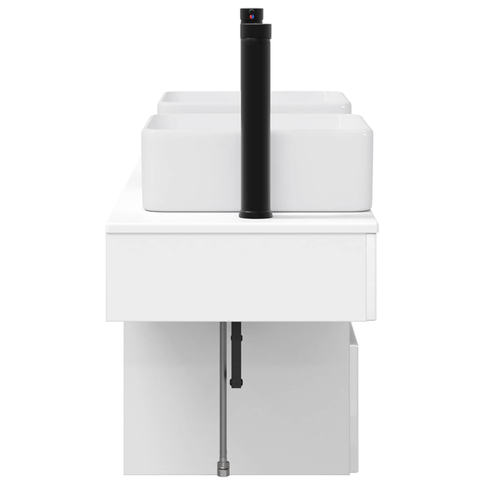 Ensemble d'armoire de salle de bain 3 pc Blanc brillant