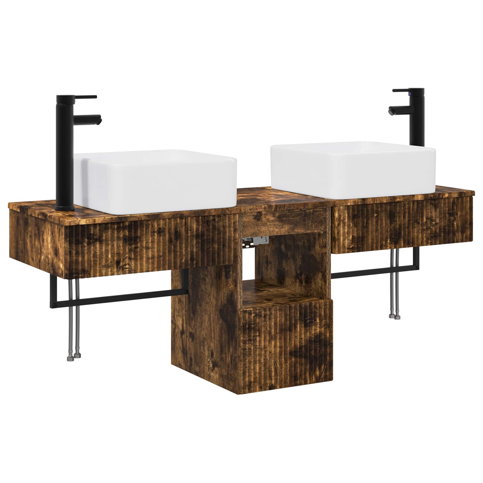 Ensemble d'armoire de salle de bain 3 pc Chêne fumé