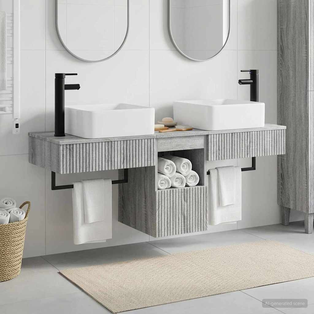 Ensemble d'armoire de salle de bain 3 pc Sonoma gris