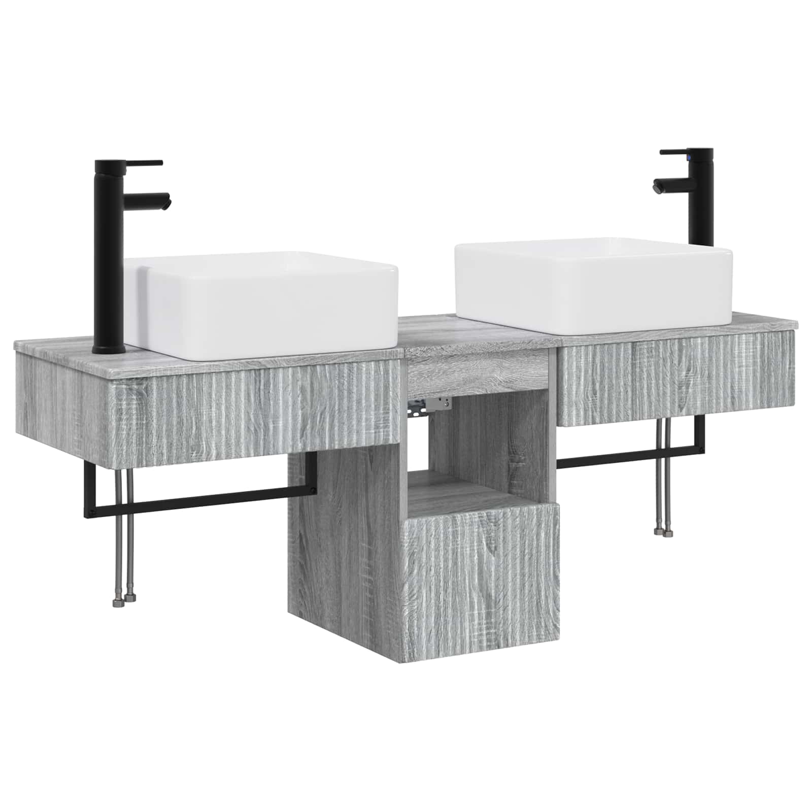 Ensemble d'armoire de salle de bain 3 pc Sonoma gris