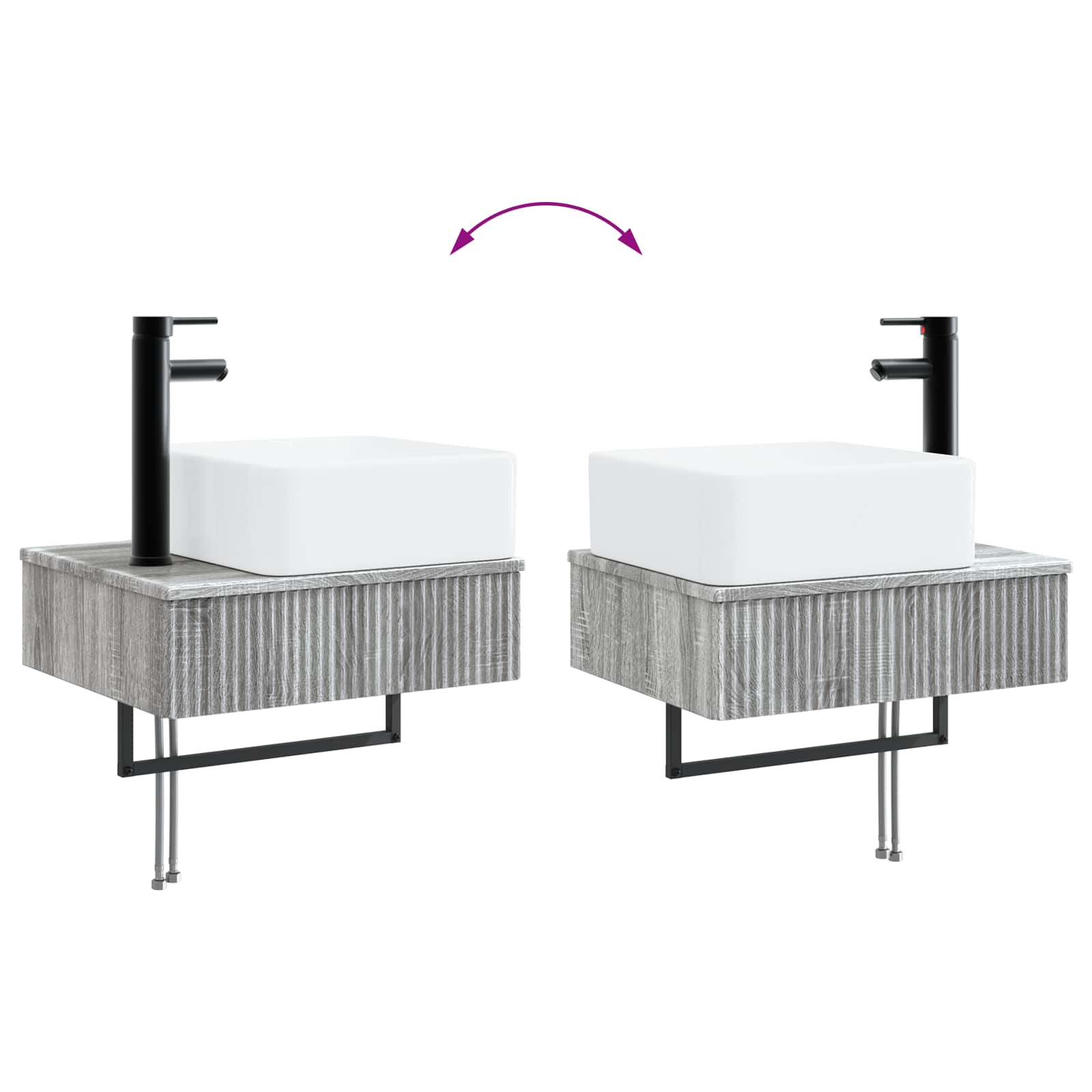 Ensemble d'armoire de salle de bain 3 pc Sonoma gris