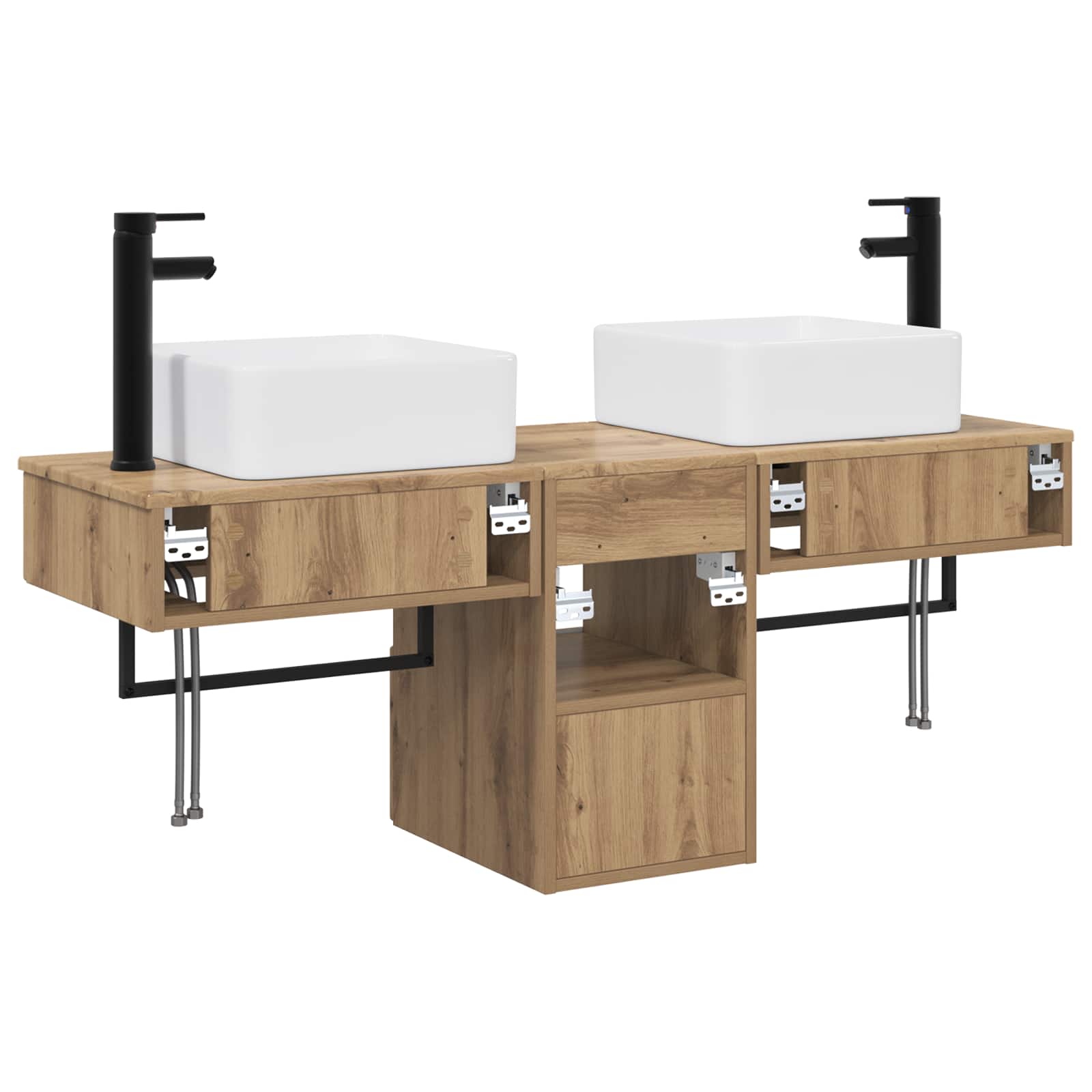 Ensemble d'armoire de salle de bain 3 pc Chêne artisanal