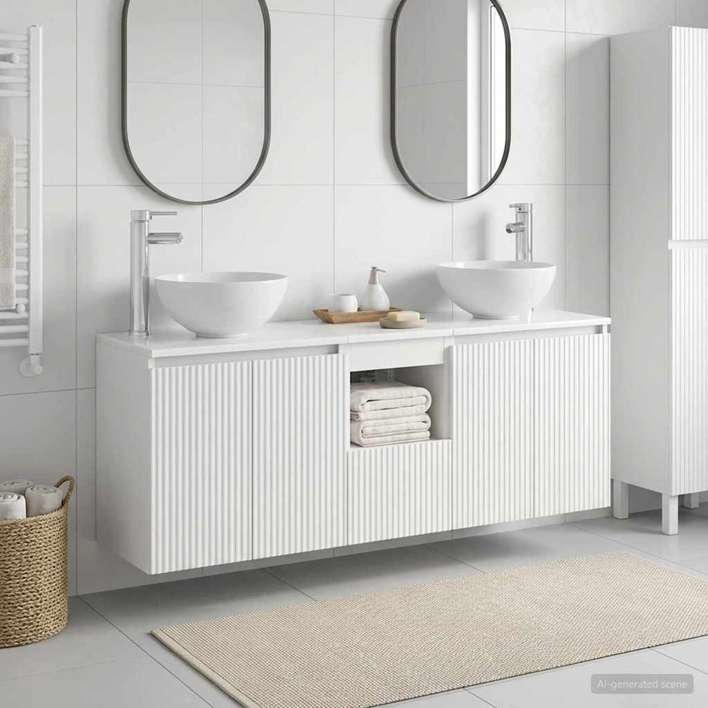 Ensemble d'armoire de salle de bain 3 pc Blanc
